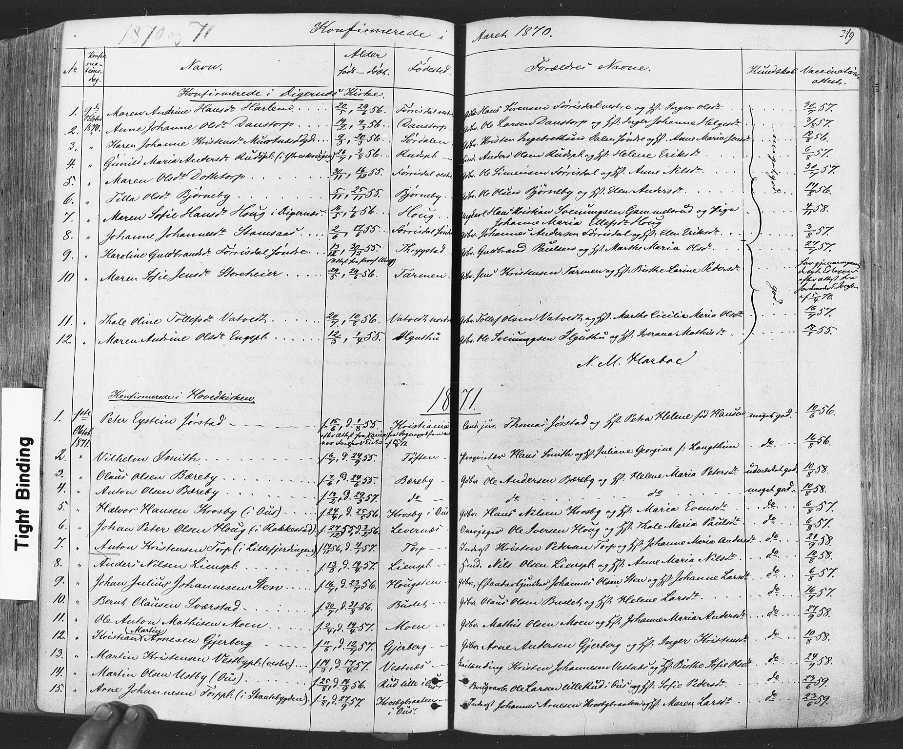 Rakkestad prestekontor Kirkebøker, SAO/A-2008/F/Fa/L0011: Parish register (official) no. I 11, 1862-1877, p. 249