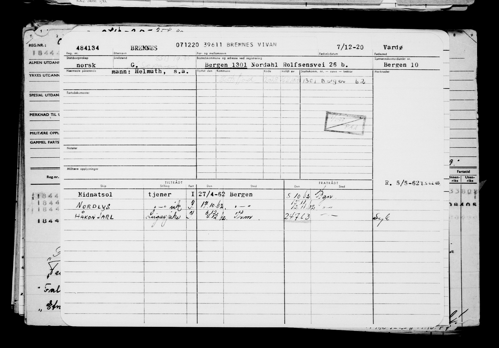 Direktoratet for sjømenn, AV/RA-S-3545/G/Gb/L0188: Hovedkort, 1920, p. 158