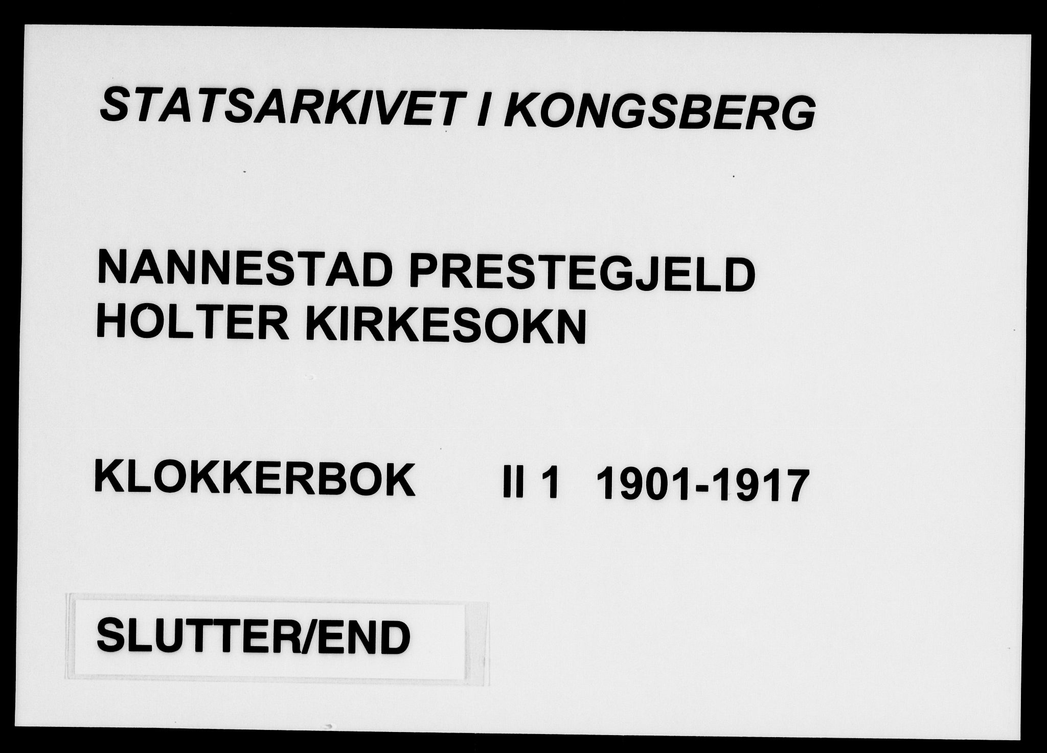 Nannestad prestekontor Kirkebøker, AV/SAO-A-10414a/G/Gb/L0001: Parish register (copy) no. II 1, 1901-1917