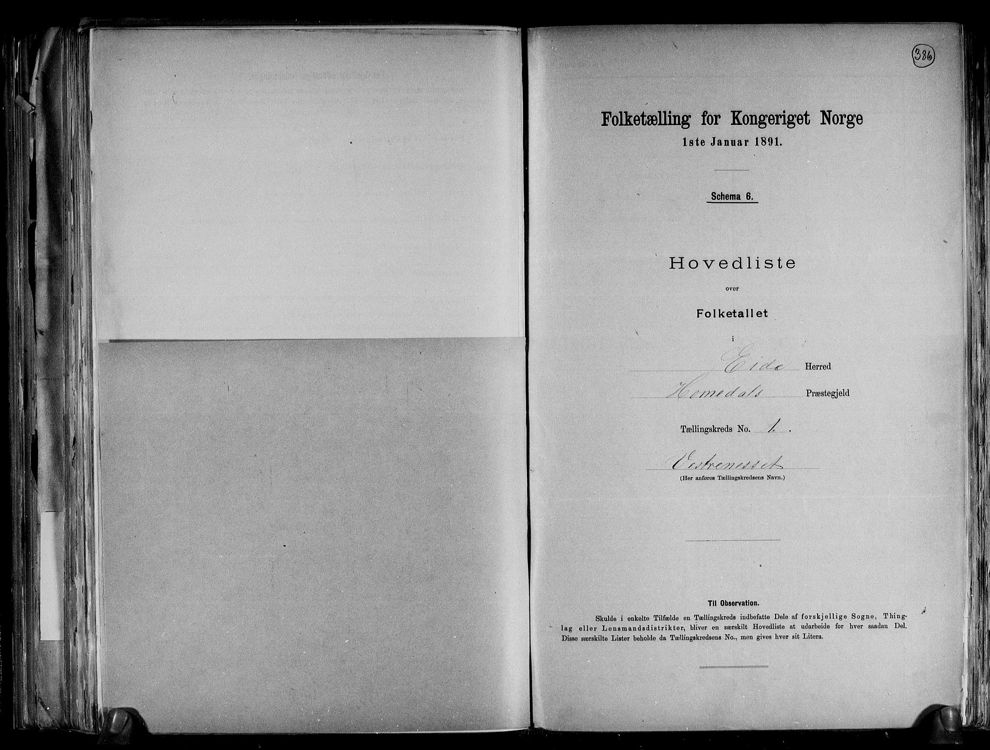 RA, 1891 census for 0925 Eide, 1891, p. 5