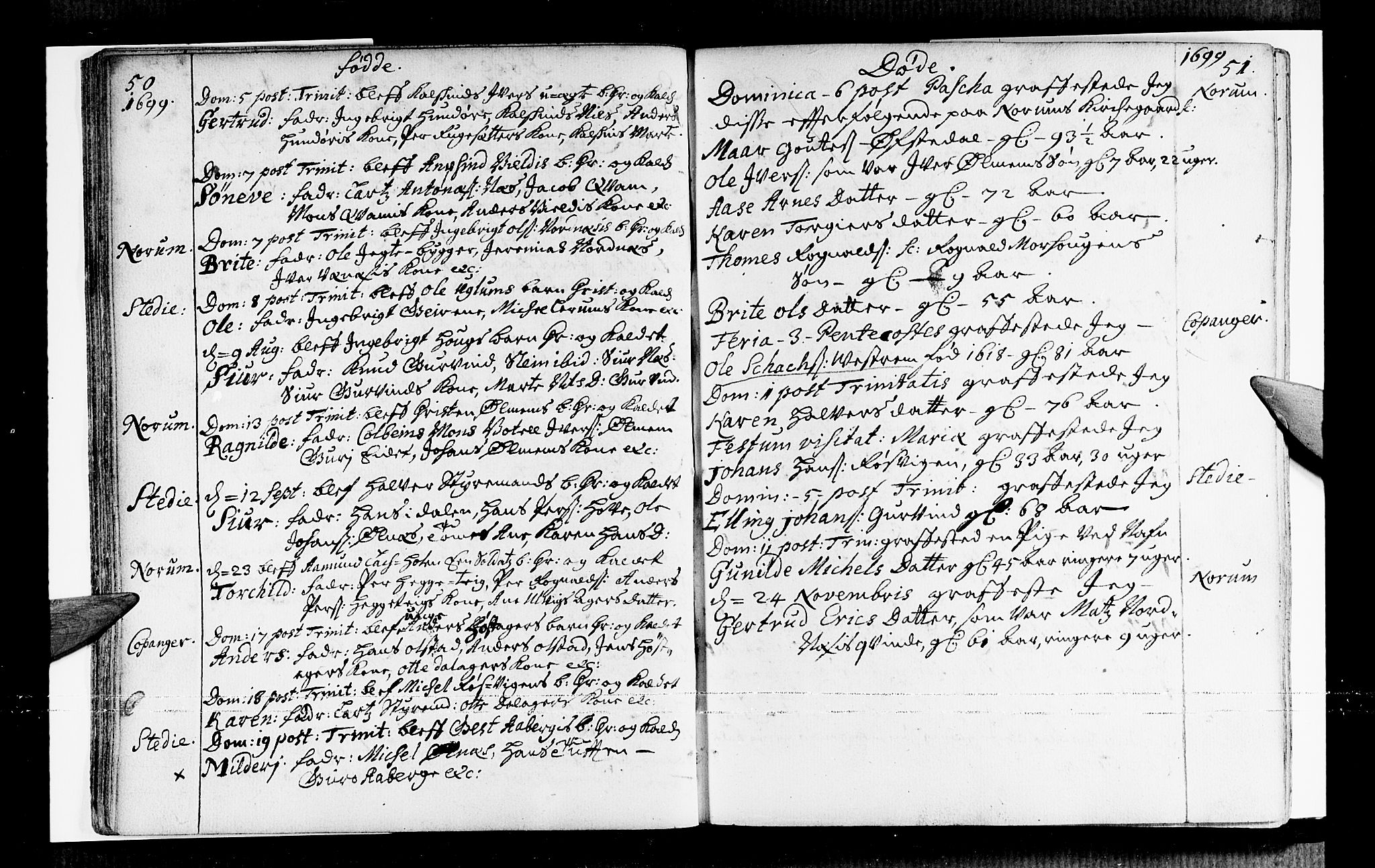 Sogndal sokneprestembete, SAB/A-81301/H/Haa/Haaa/L0001: Parish register (official) no. A 1, 1689-1713, p. 50-51