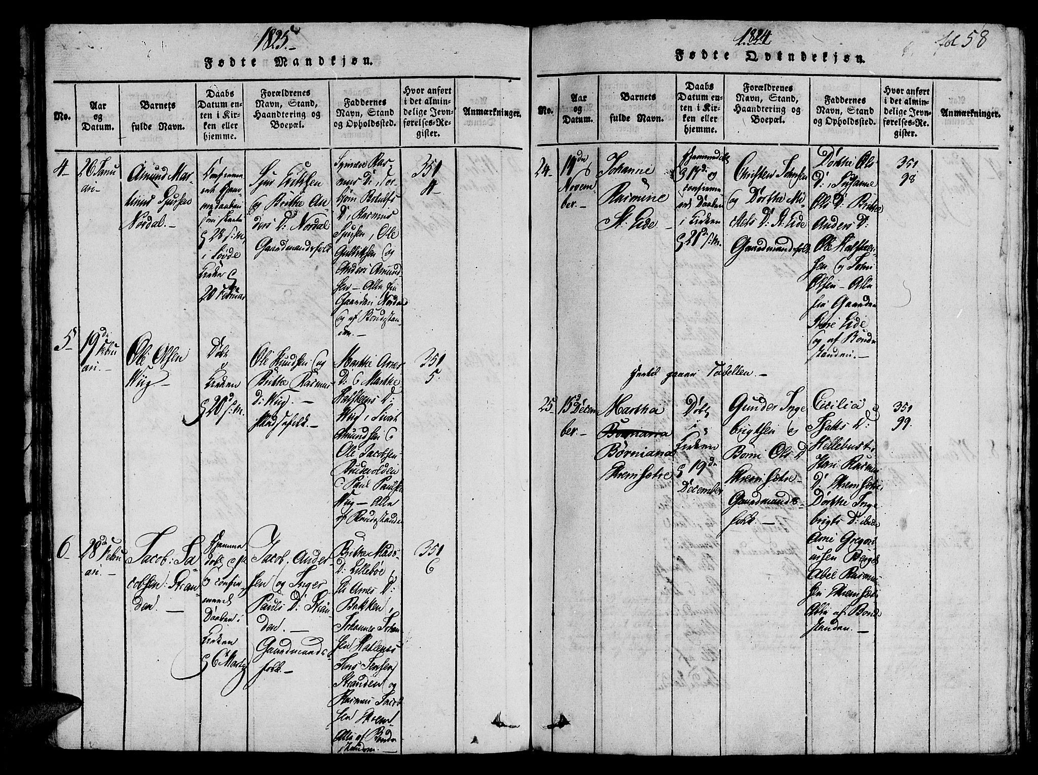 Ministerialprotokoller, klokkerbøker og fødselsregistre - Møre og Romsdal, AV/SAT-A-1454/501/L0004: Parish register (official) no. 501A04, 1816-1831, p. 58