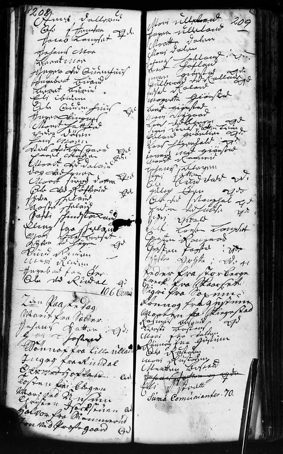 Fåberg prestekontor, AV/SAH-PREST-086/H/Ha/Hab/L0002: Parish register (copy) no. 2, 1741-1756, p. 208-209