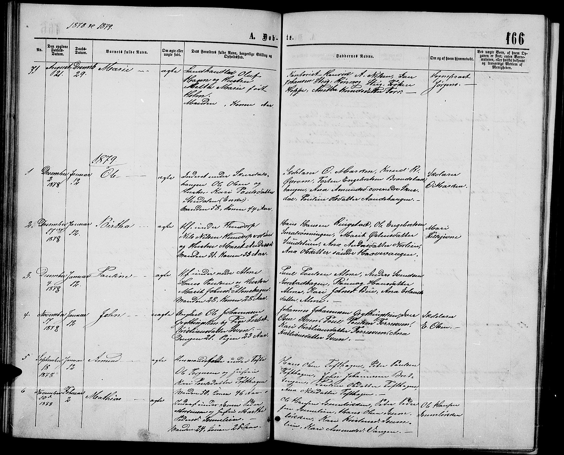 Sør-Fron prestekontor, AV/SAH-PREST-010/H/Ha/Hab/L0002: Parish register (copy) no. 2, 1864-1883, p. 166