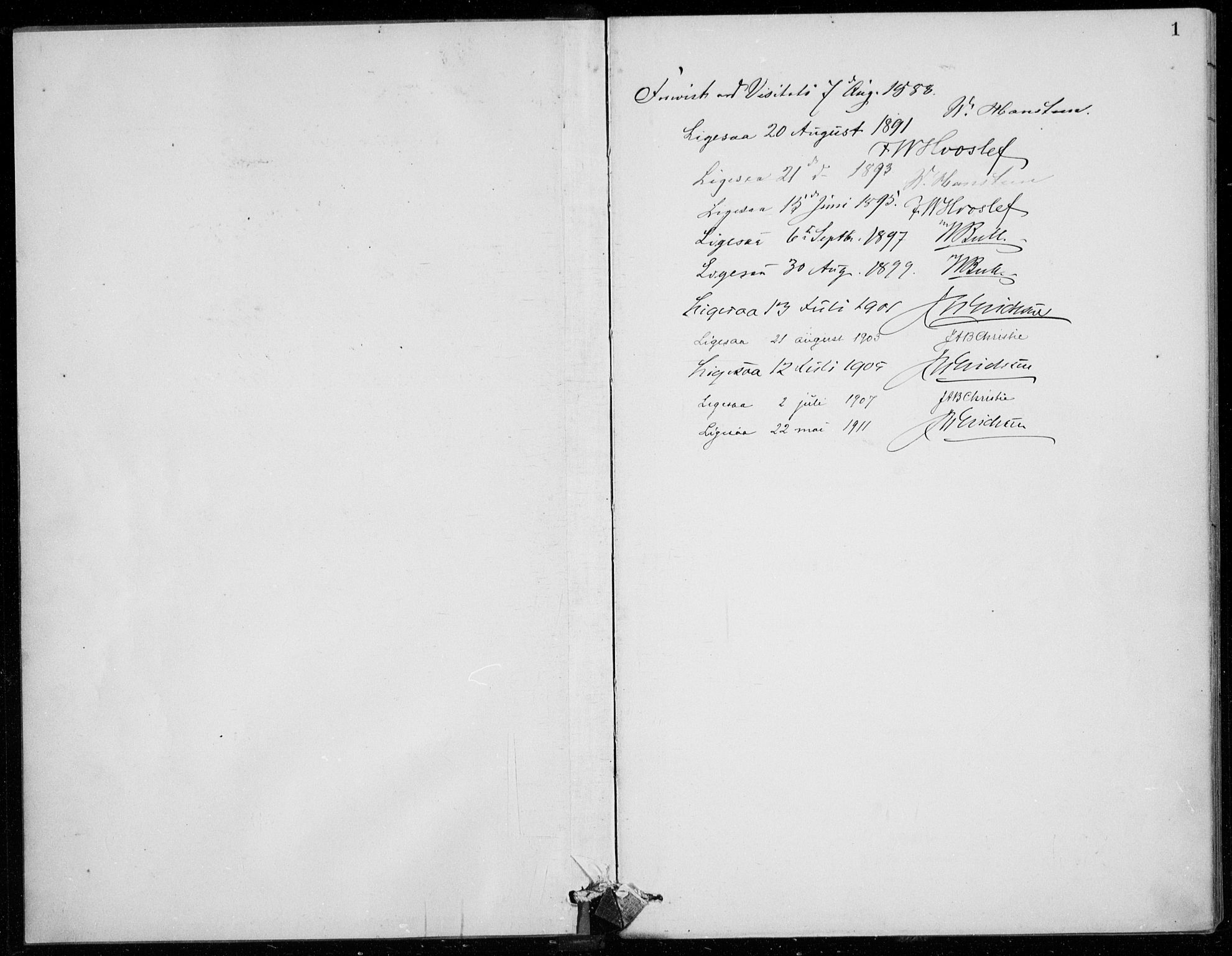 Odda Sokneprestembete, SAB/A-77201/H/Hab: Parish register (copy) no. B  1, 1887-1909, p. 1