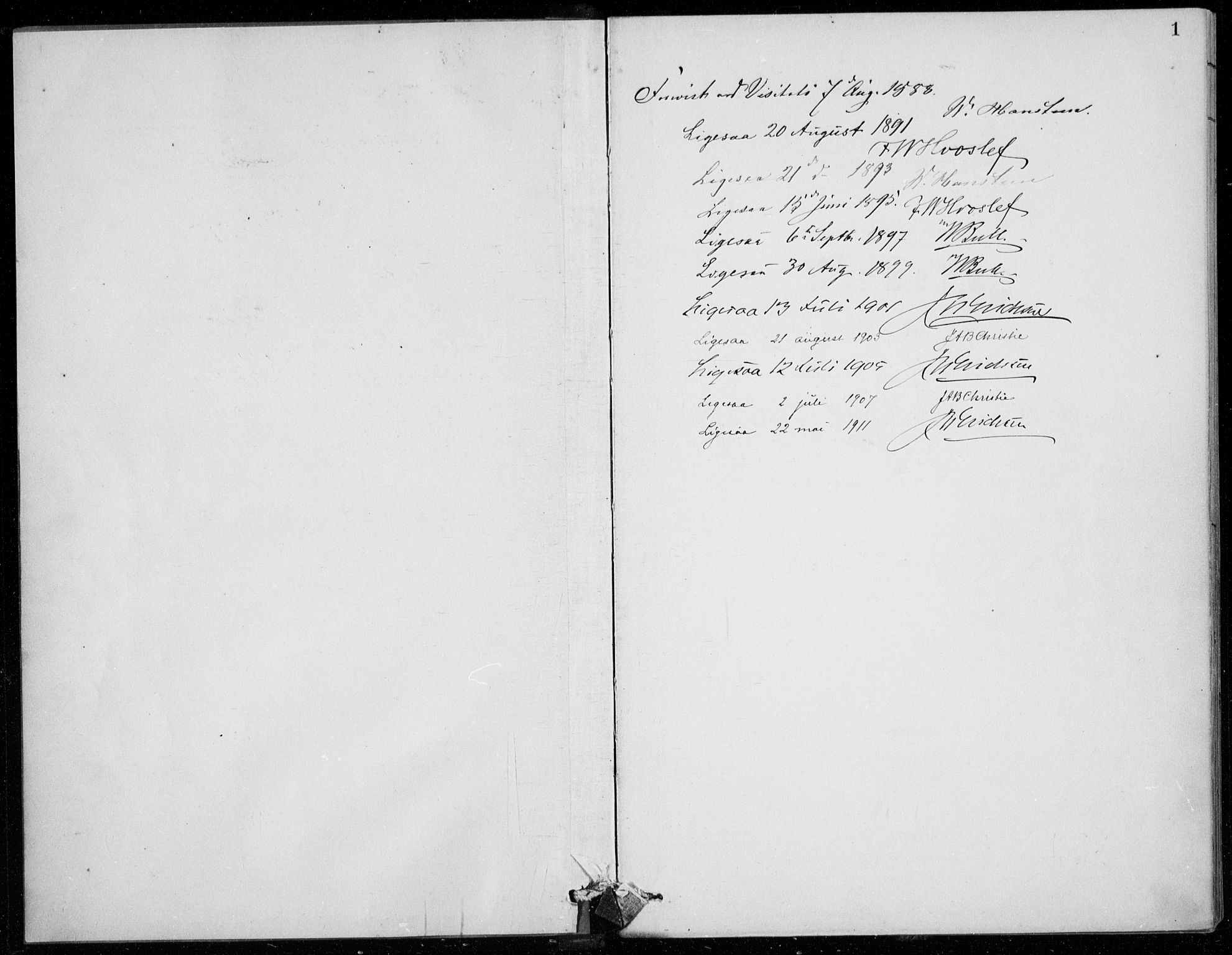 Odda Sokneprestembete, AV/SAB-A-77201/H/Hab: Parish register (copy) no. B  1, 1887-1909, p. 1