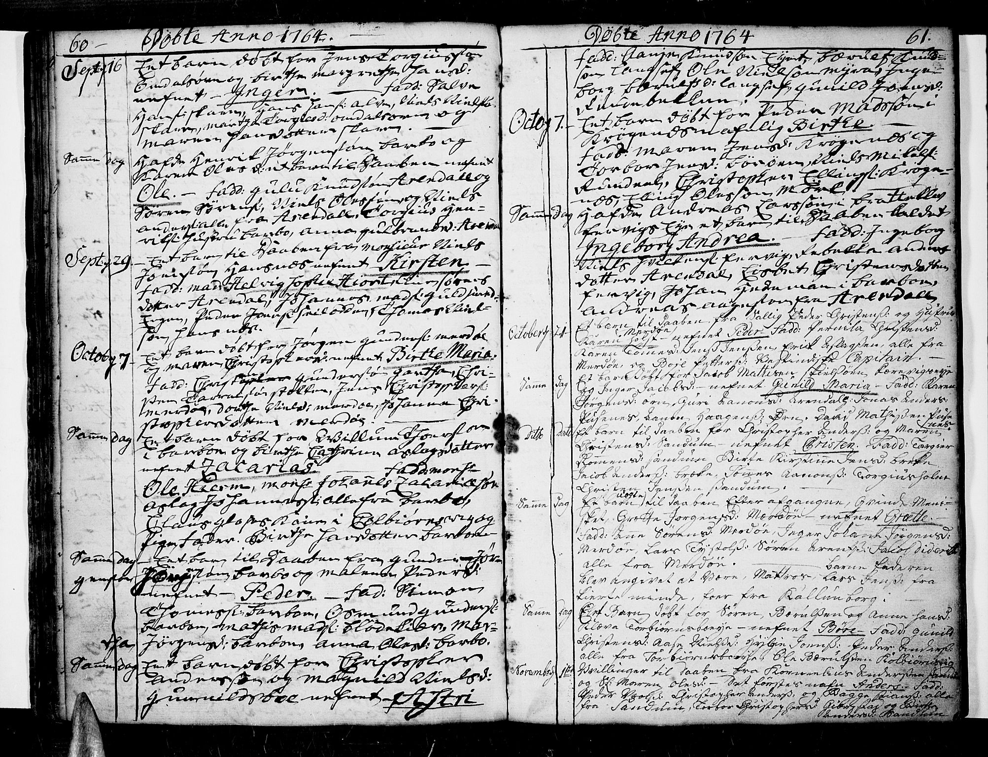 Tromøy sokneprestkontor, AV/SAK-1111-0041/F/Fa/L0001: Parish register (official) no. A 1, 1747-1793, p. 60-61