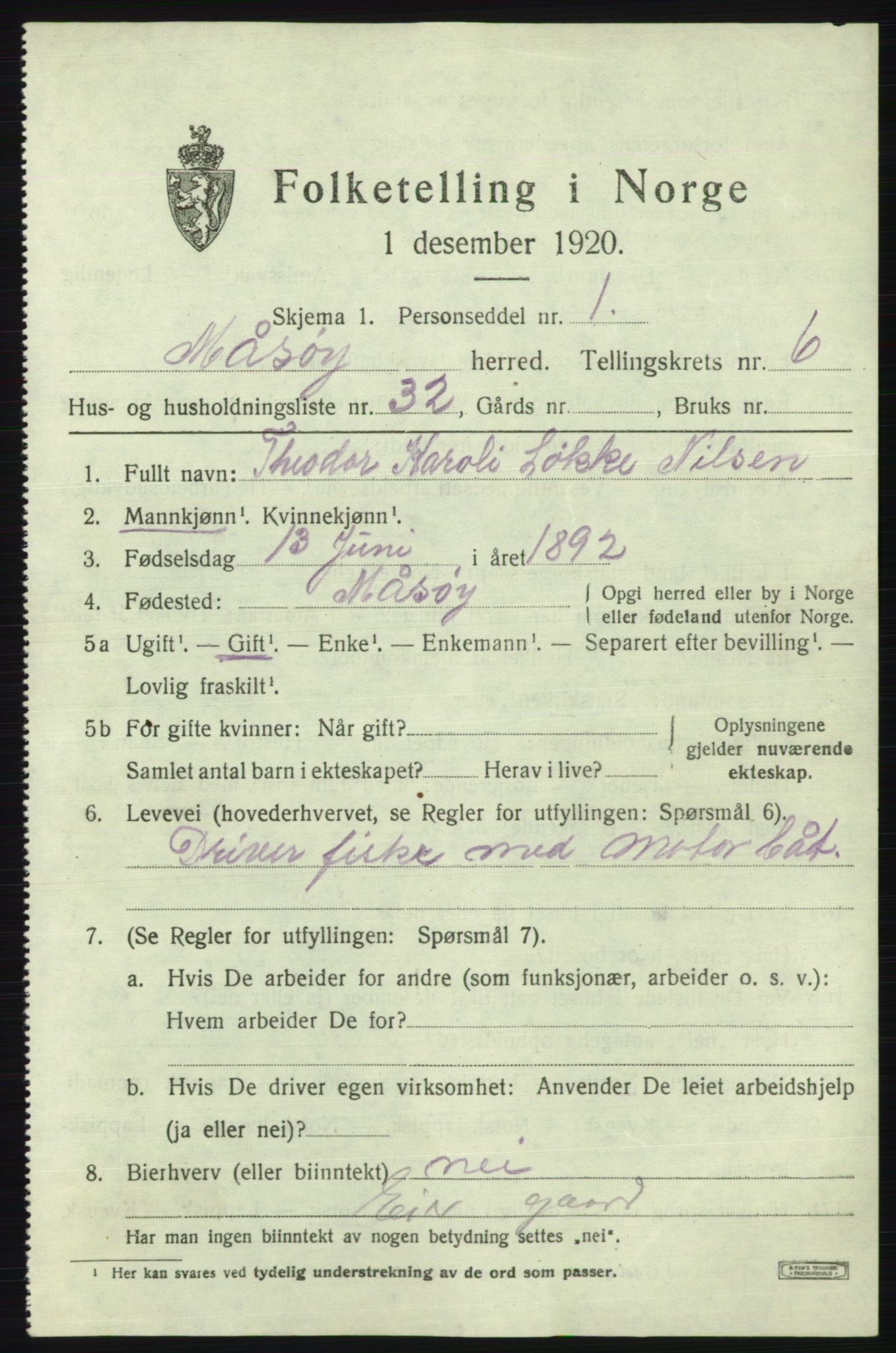 SATØ, 1920 census for Måsøy, 1920, p. 3322