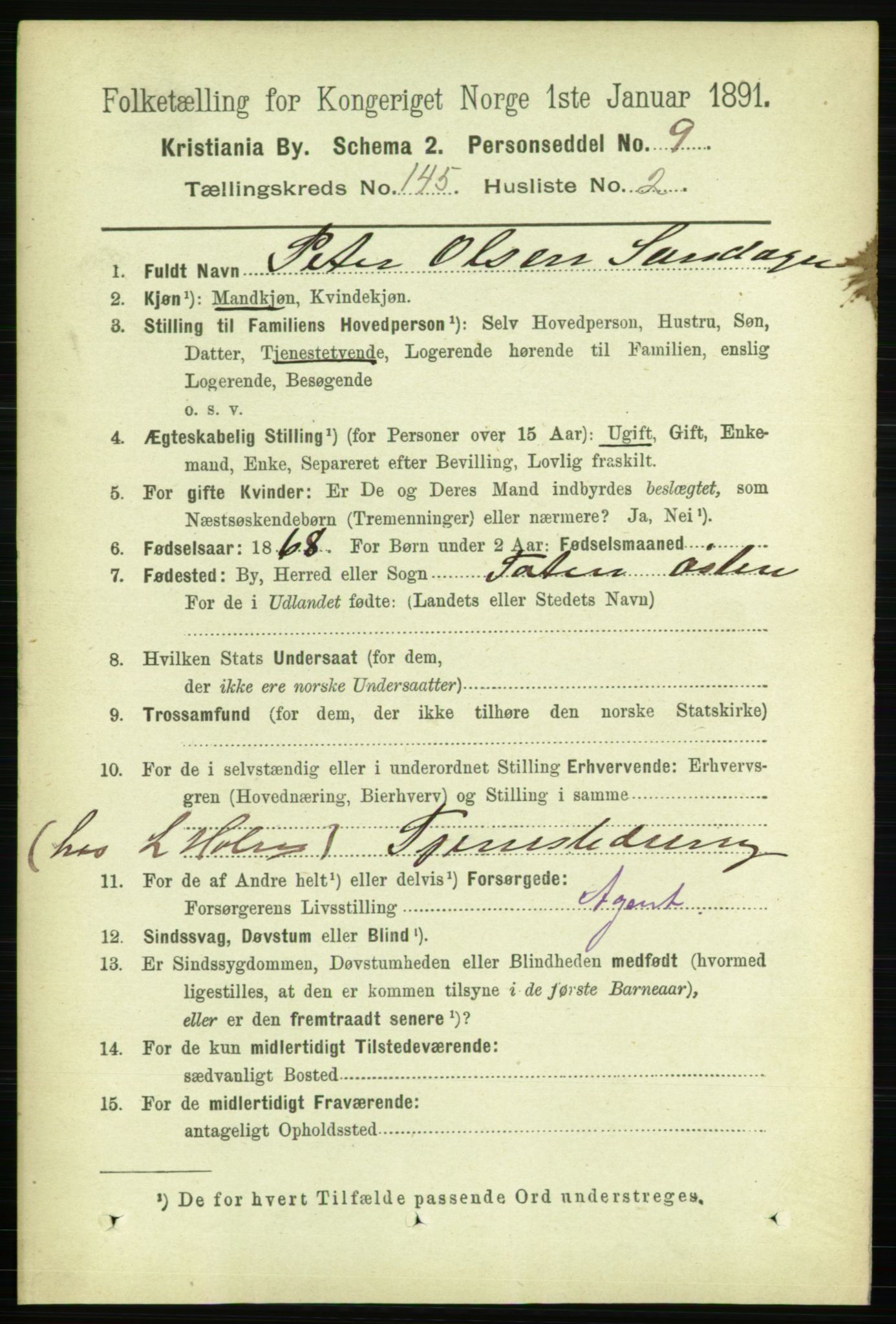 RA, 1891 census for 0301 Kristiania, 1891, p. 79394