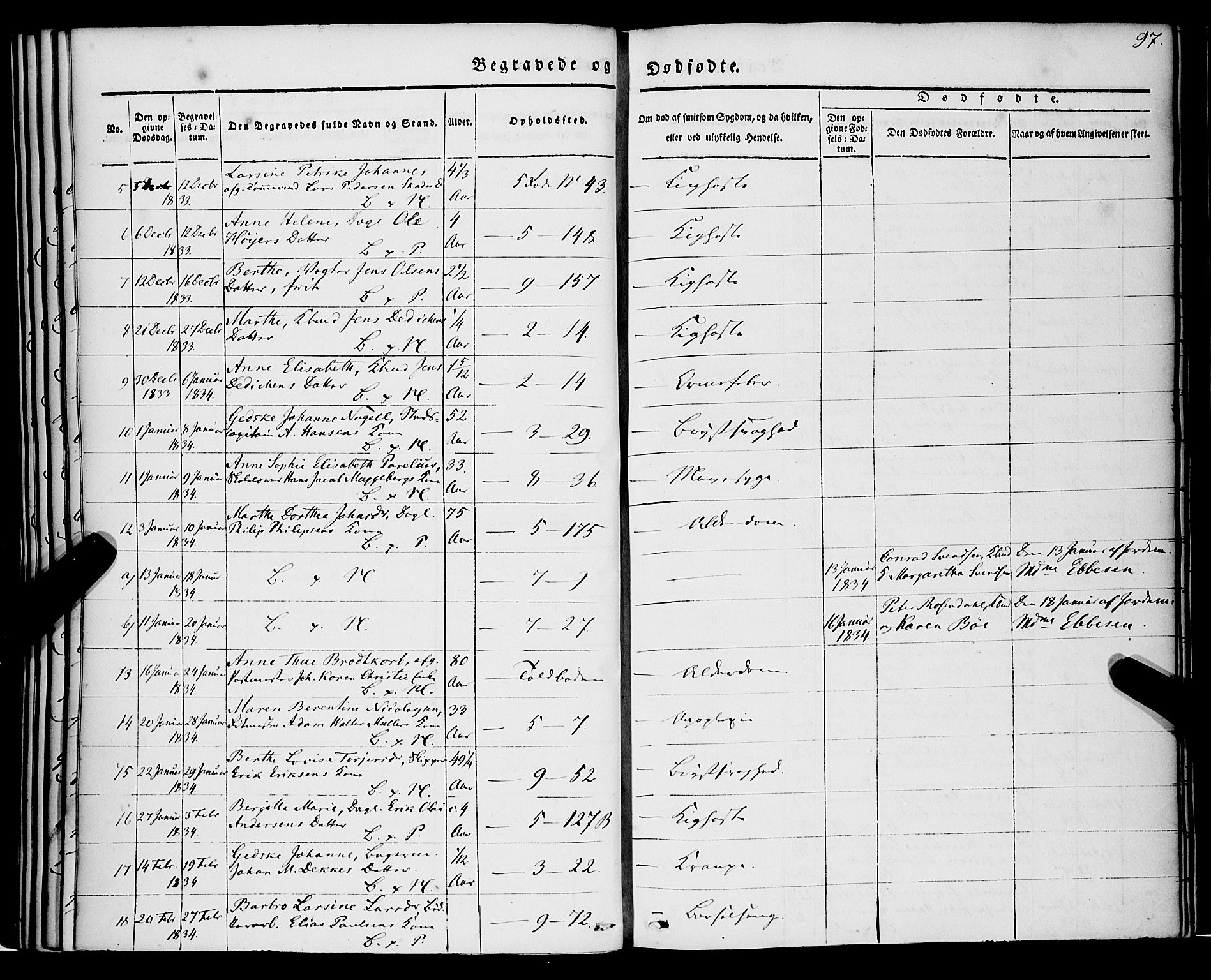 Nykirken Sokneprestembete, SAB/A-77101/H/Haa/L0041: Parish register (official) no. E 1, 1833-1850, p. 97
