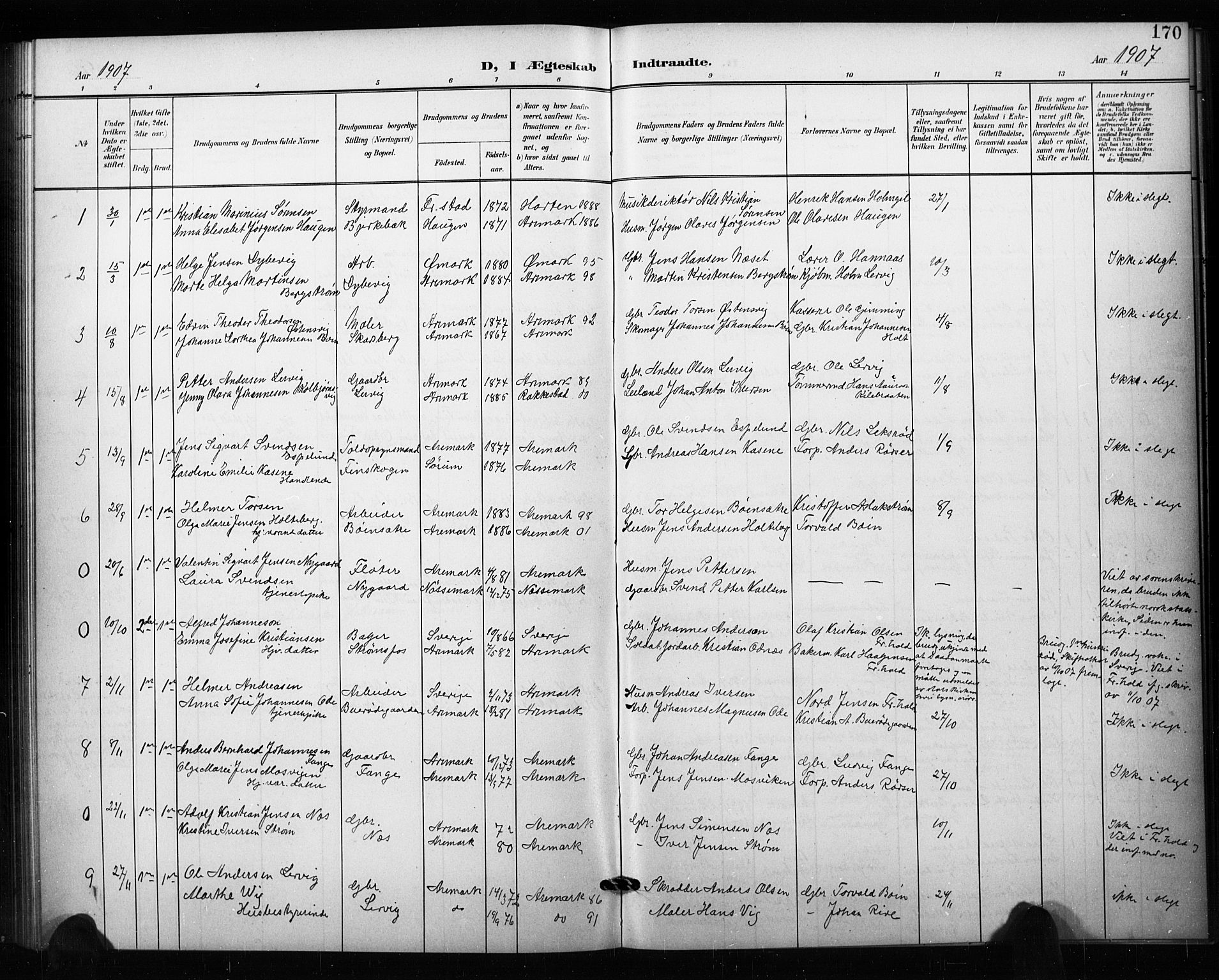 Aremark prestekontor Kirkebøker, SAO/A-10899/G/Ga/L0002: Parish register (copy) no. I 2, 1901-1928, p. 170