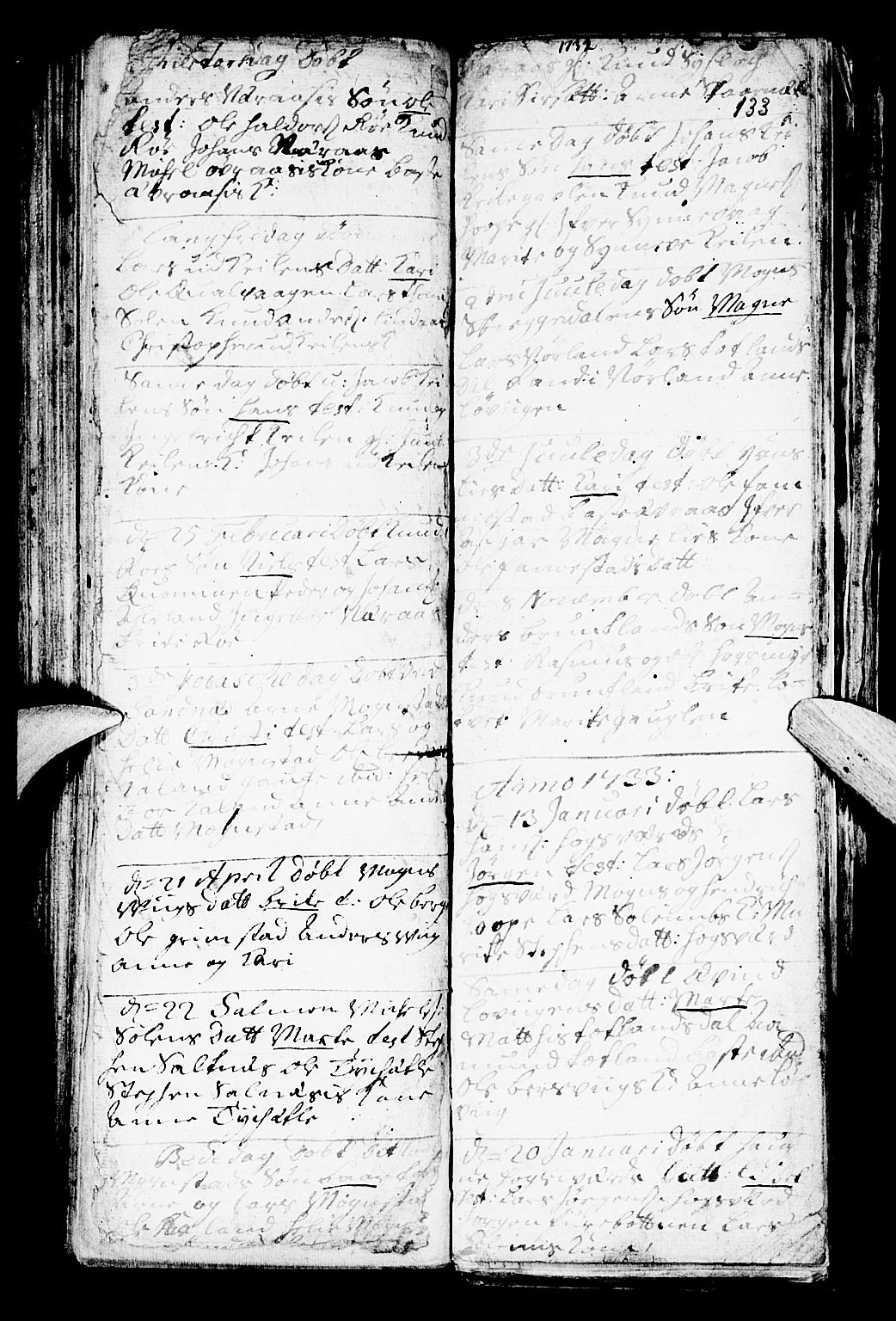 Lindås Sokneprestembete, SAB/A-76701/H/Haa: Parish register (official) no. A 1, 1699-1746, p. 133