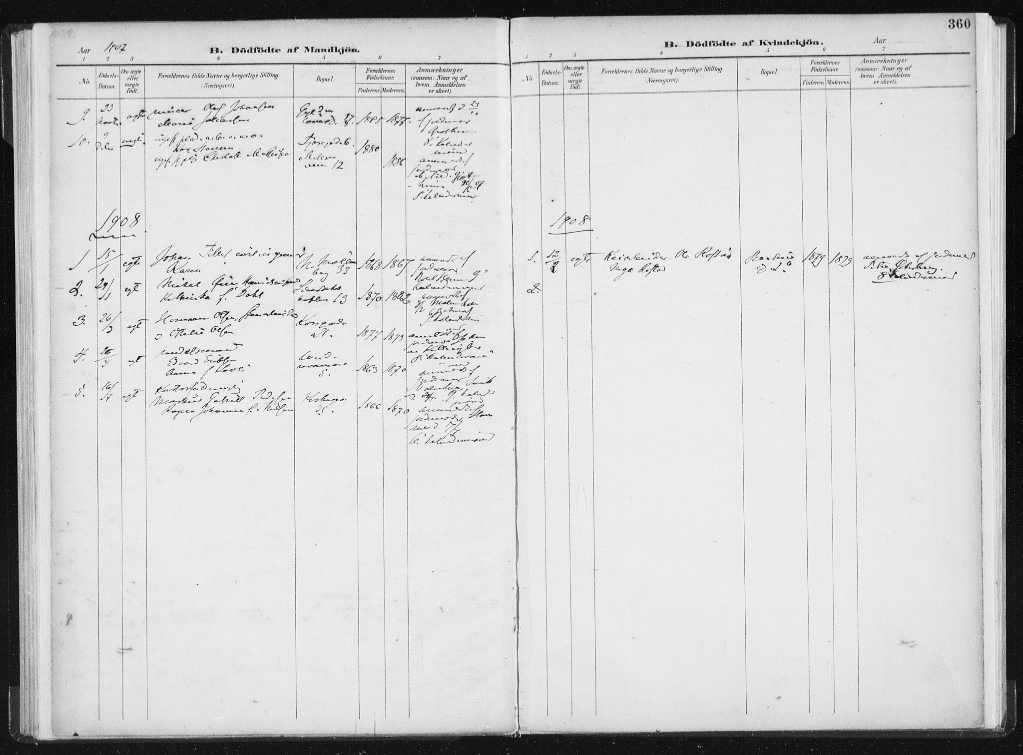 Ministerialprotokoller, klokkerbøker og fødselsregistre - Sør-Trøndelag, SAT/A-1456/604/L0200: Parish register (official) no. 604A20II, 1901-1908, p. 360