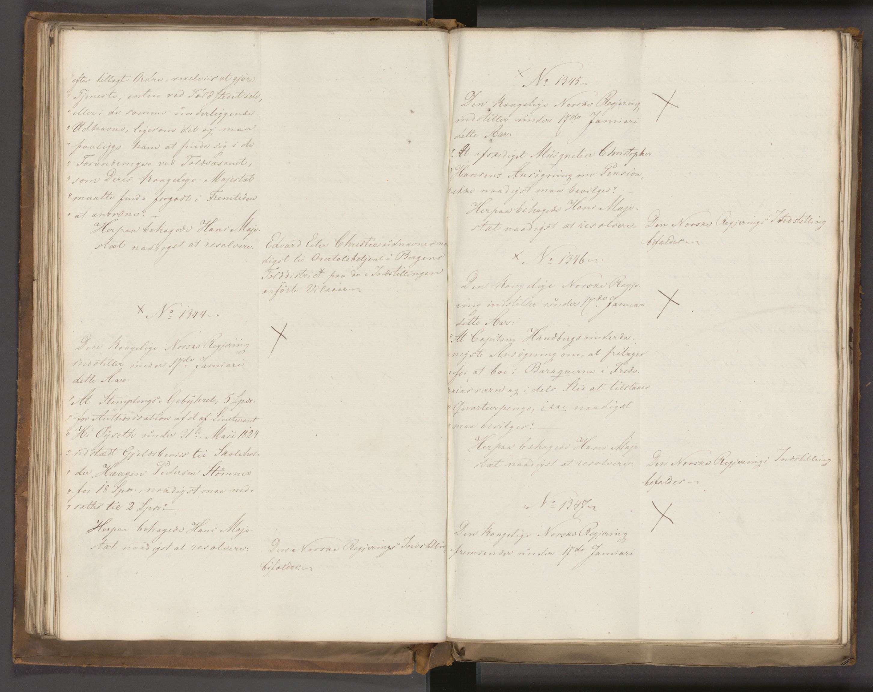 Statsrådssekretariatet, AV/RA-S-1001/A/Ab/L0022: Kgl. res. nr. 1210-1721, 1. halvår, 1826