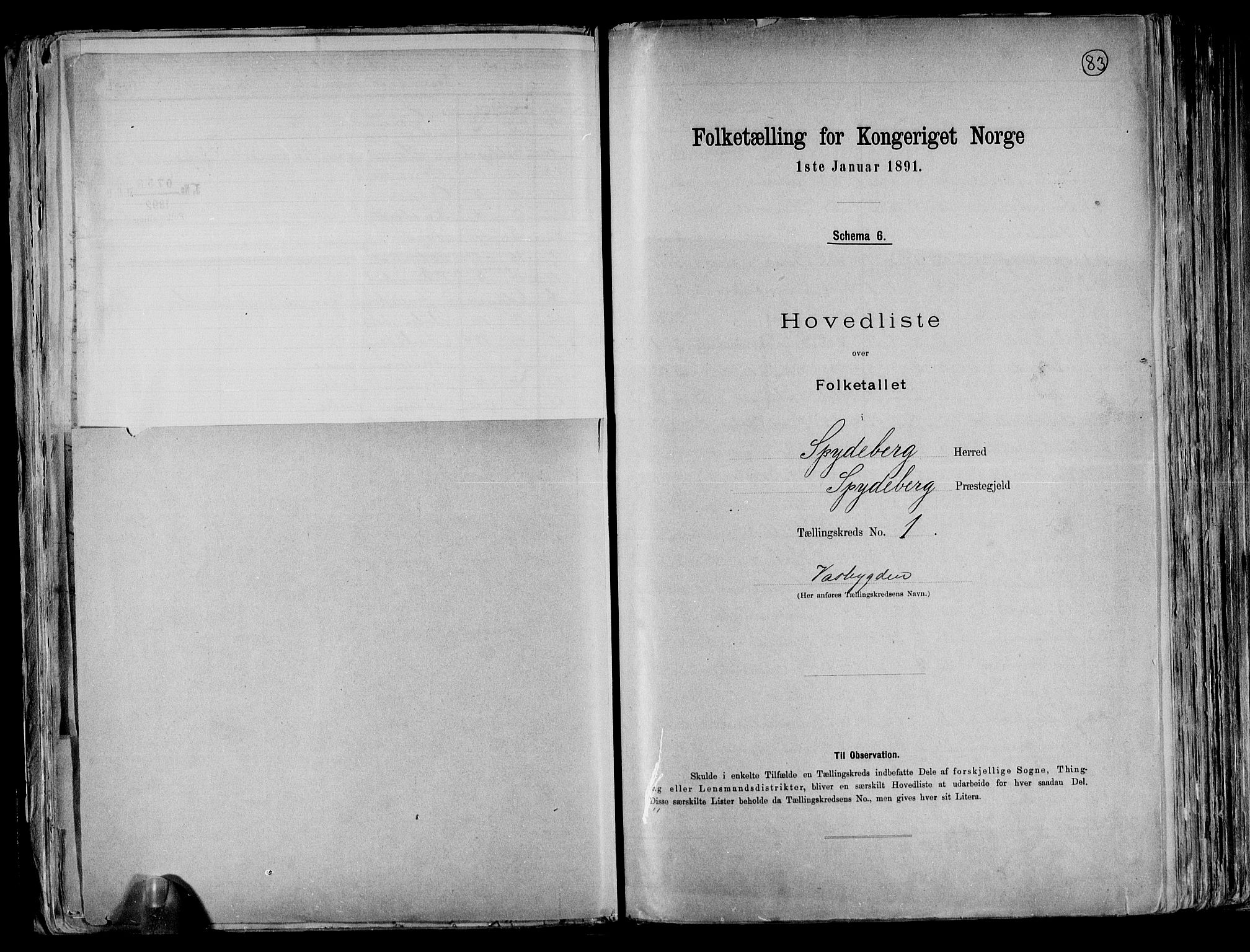 RA, 1891 census for 0123 Spydeberg, 1891, p. 22