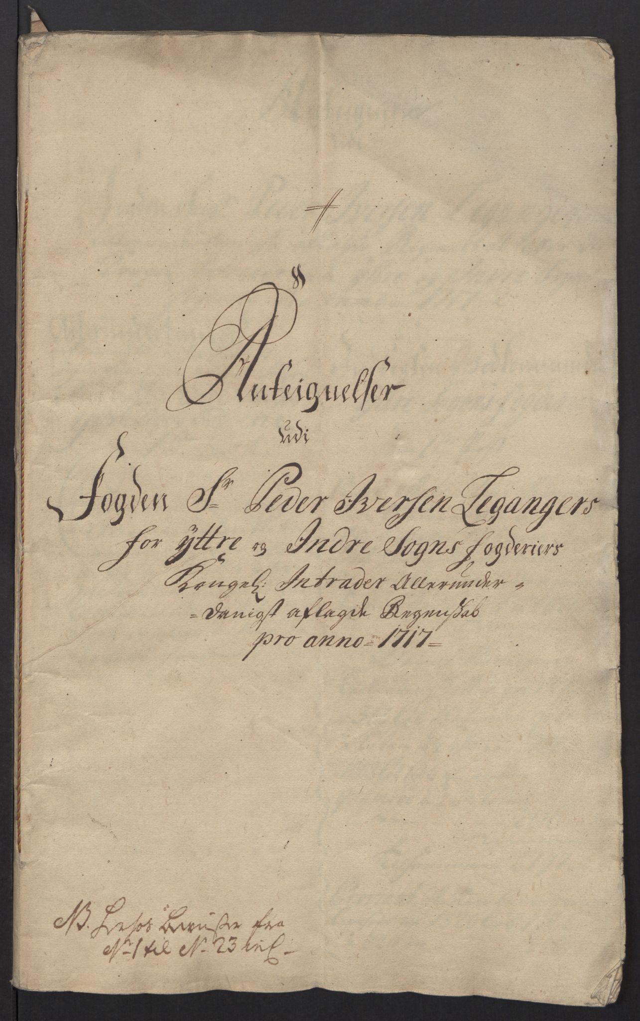 Rentekammeret inntil 1814, Reviderte regnskaper, Fogderegnskap, AV/RA-EA-4092/R52/L3321: Fogderegnskap Sogn, 1717-1718, p. 297