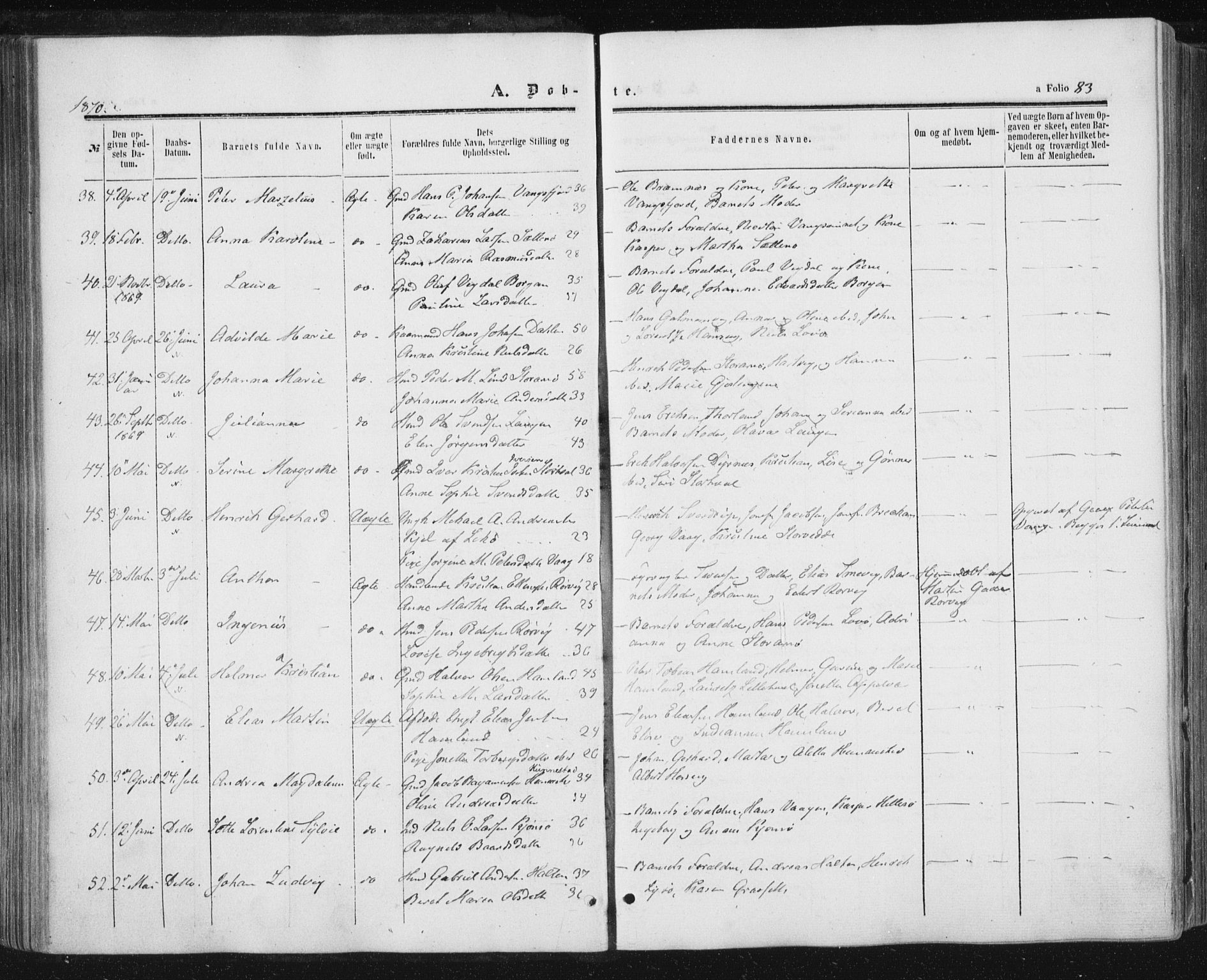 Ministerialprotokoller, klokkerbøker og fødselsregistre - Nord-Trøndelag, SAT/A-1458/784/L0670: Parish register (official) no. 784A05, 1860-1876, p. 83