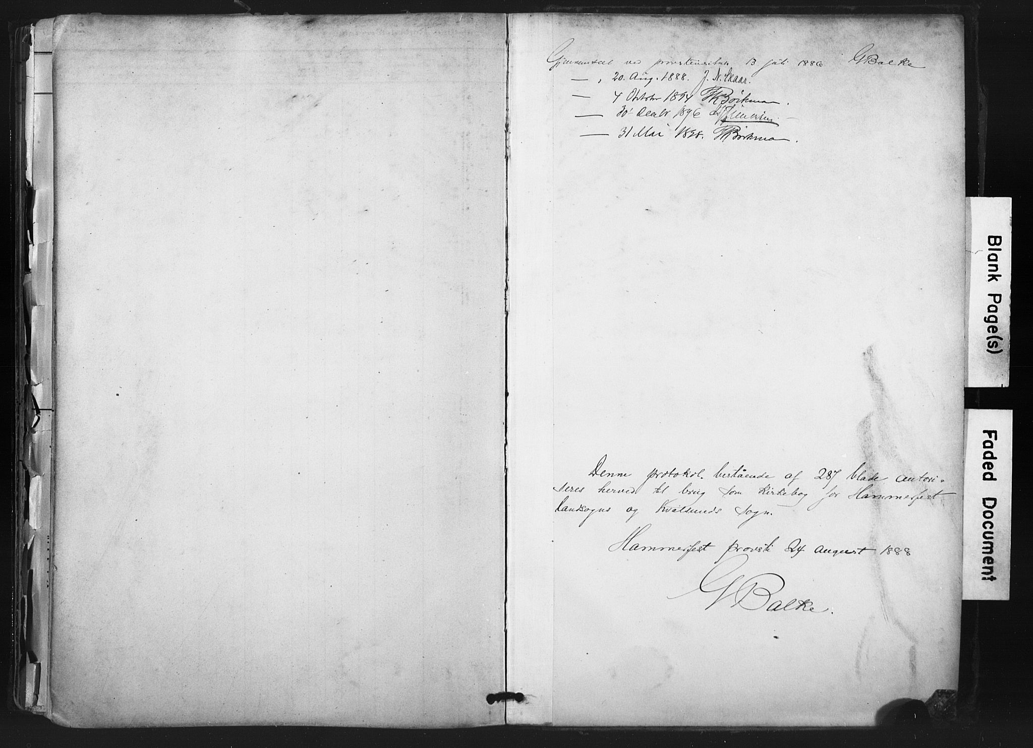 Hammerfest sokneprestkontor, AV/SATØ-S-1347/H/Ha/L0011.kirke: Parish register (official) no. 11 /1, 1885-1897