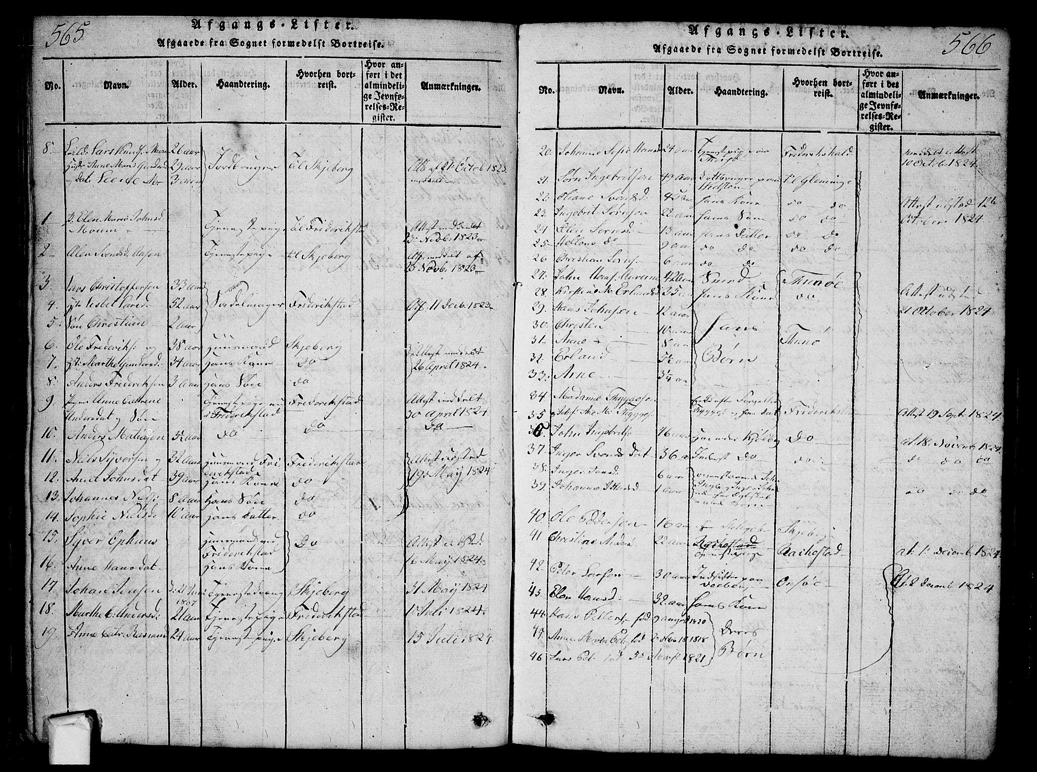 Borge prestekontor Kirkebøker, AV/SAO-A-10903/G/Ga/L0001: Parish register (copy) no.  I 1, 1815-1835, p. 565-566