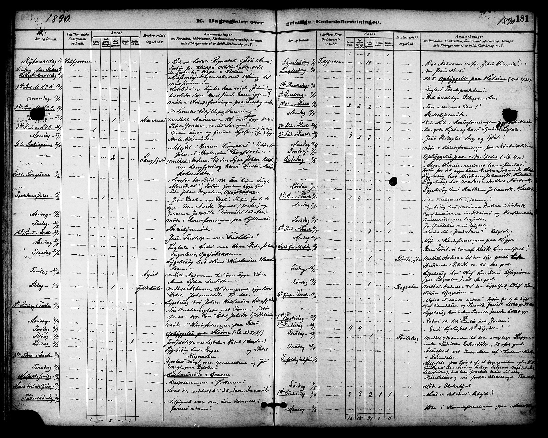 Ministerialprotokoller, klokkerbøker og fødselsregistre - Nordland, AV/SAT-A-1459/814/L0226: Parish register (official) no. 814A07, 1886-1898, p. 181