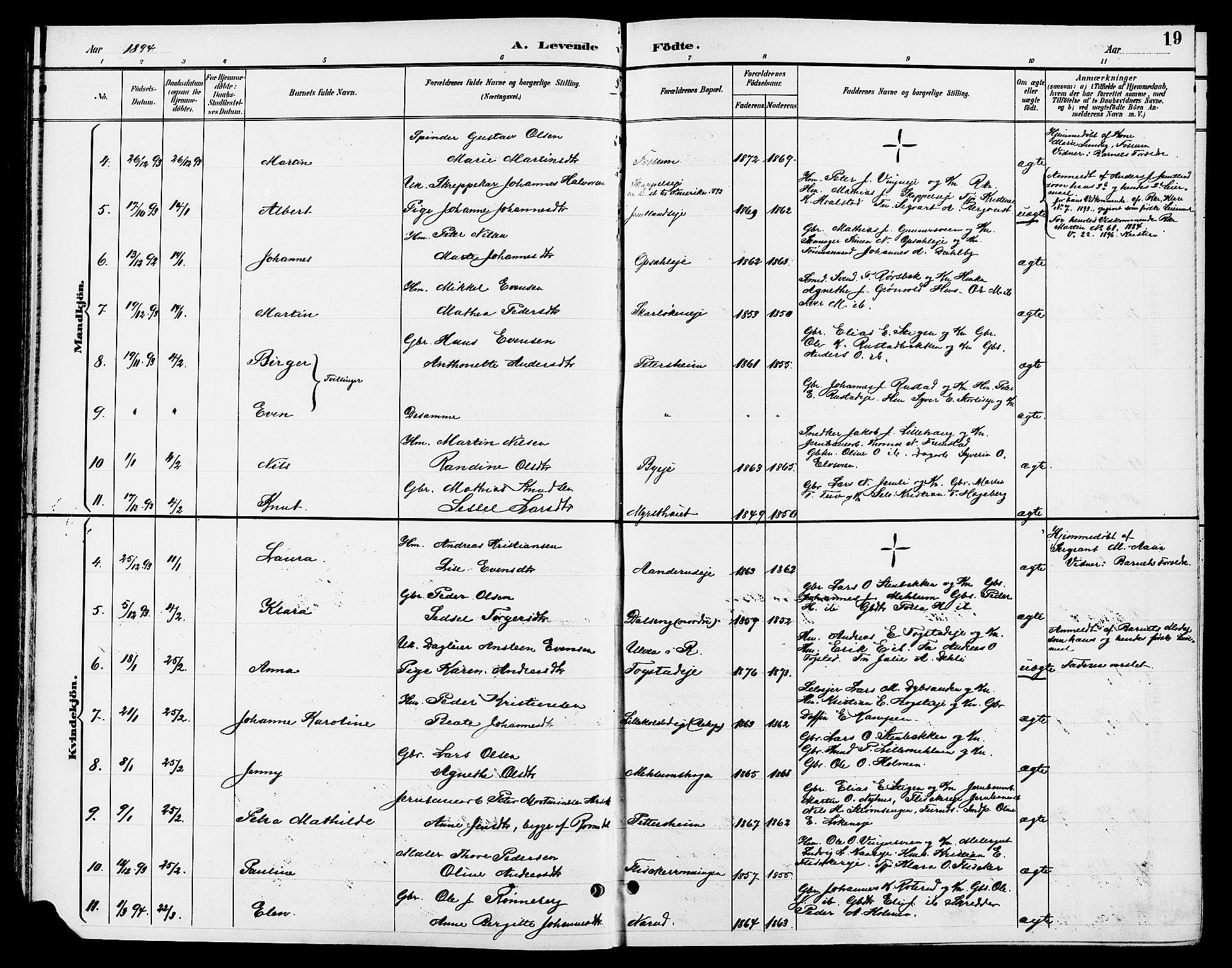 Ringsaker prestekontor, AV/SAH-PREST-014/L/La/L0014: Parish register (copy) no. 14, 1891-1904, p. 19