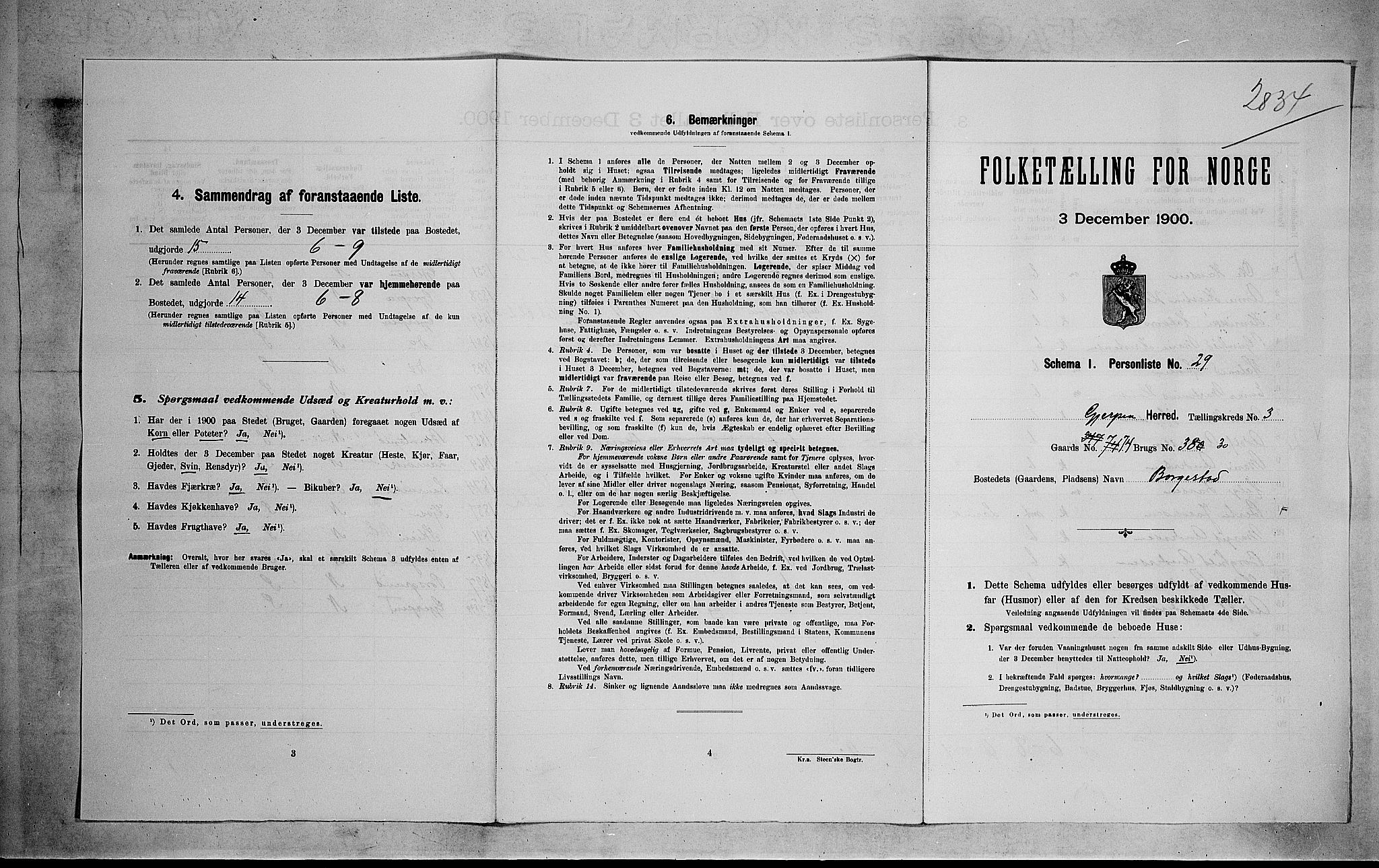 SAKO, 1900 census for Gjerpen, 1900, p. 648