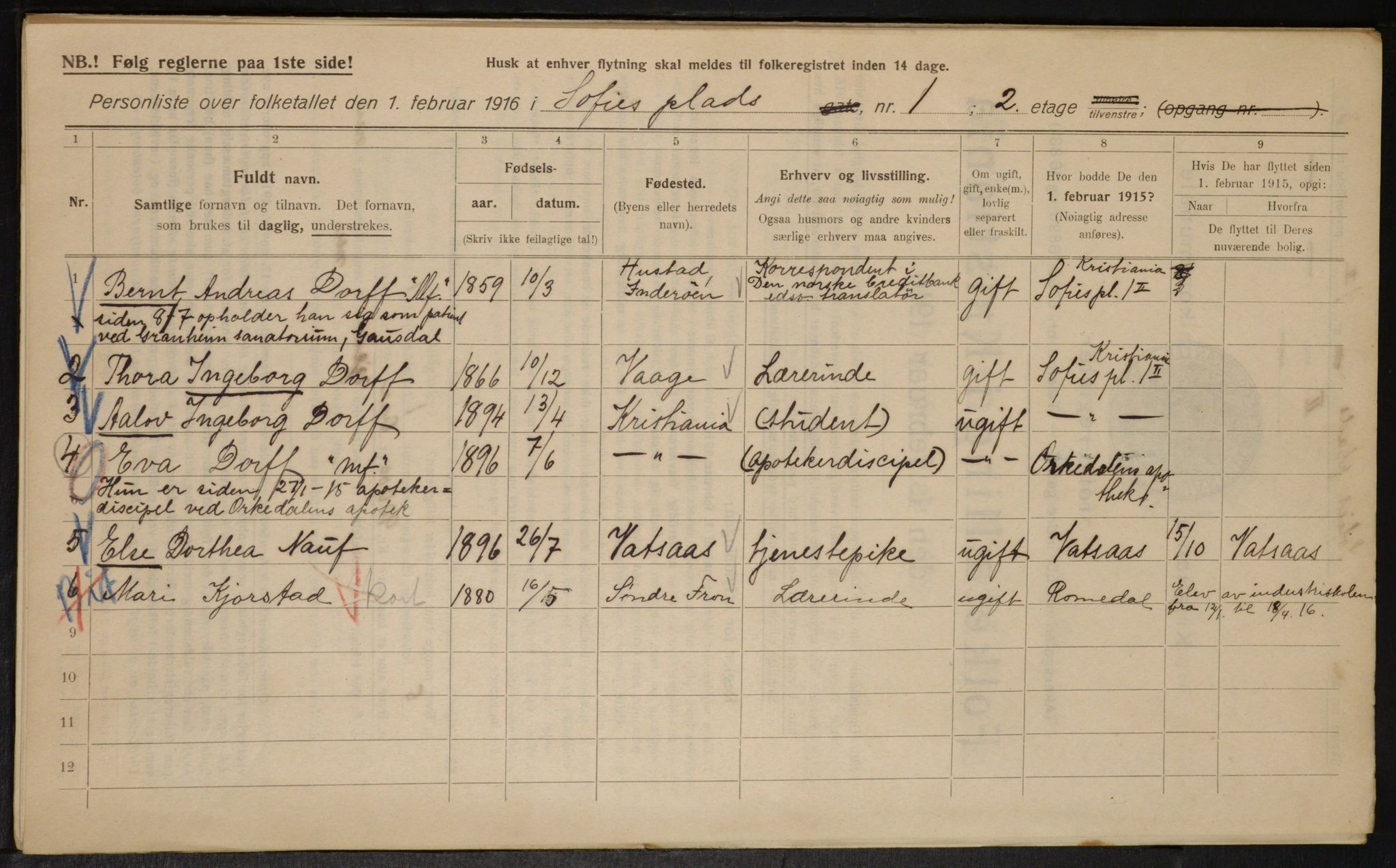 OBA, Municipal Census 1916 for Kristiania, 1916, p. 101833