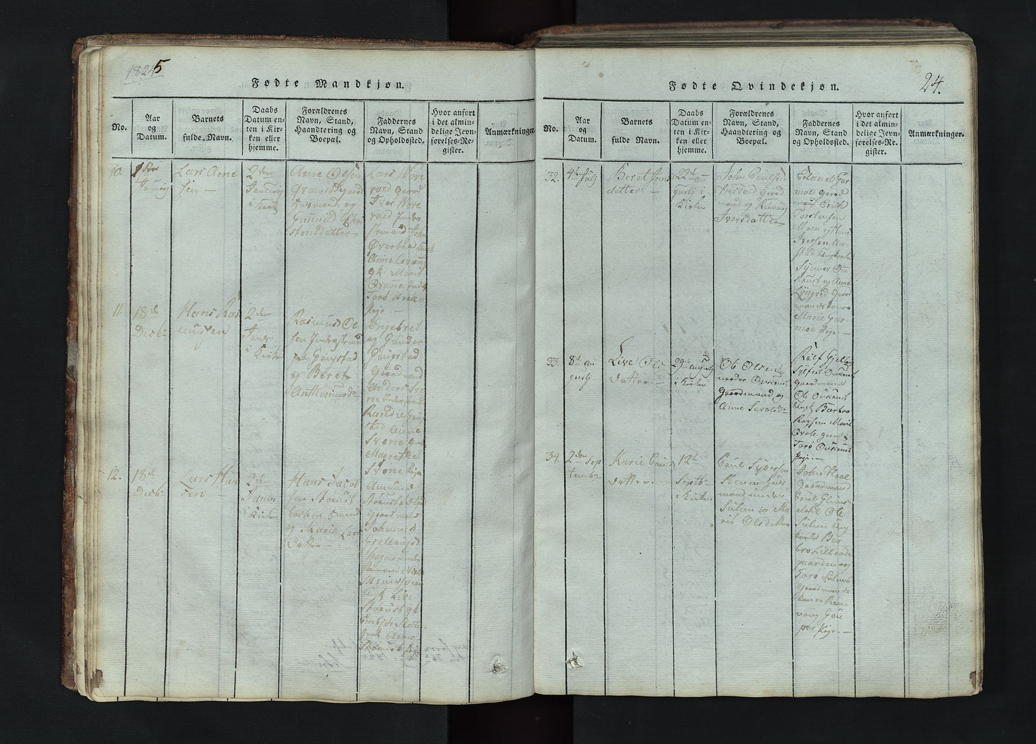 Lom prestekontor, SAH/PREST-070/L/L0002: Parish register (copy) no. 2, 1815-1844, p. 24