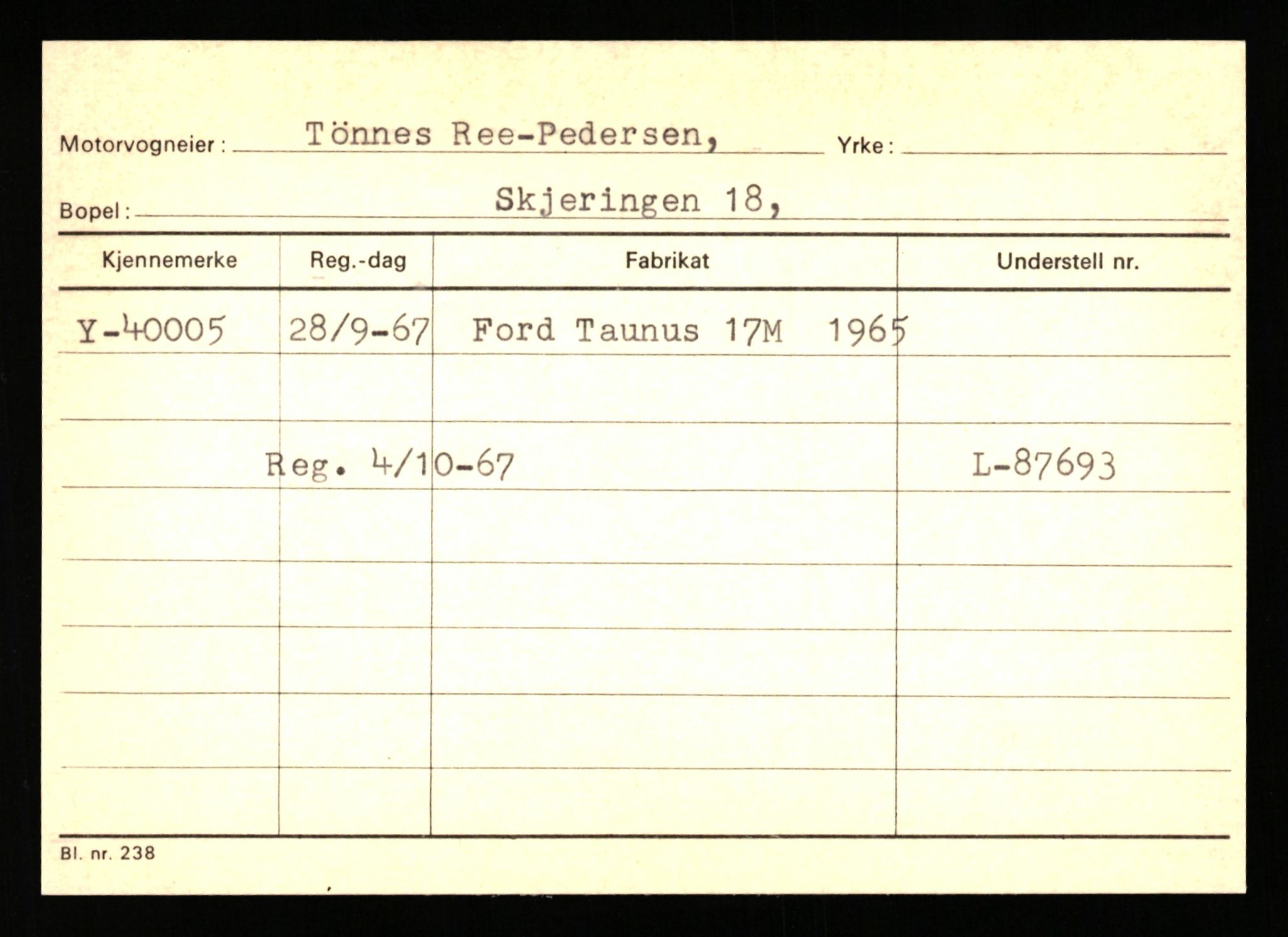 Stavanger trafikkstasjon, SAST/A-101942/0/G/L0006: Registreringsnummer: 34250 - 49007, 1930-1971, p. 1497