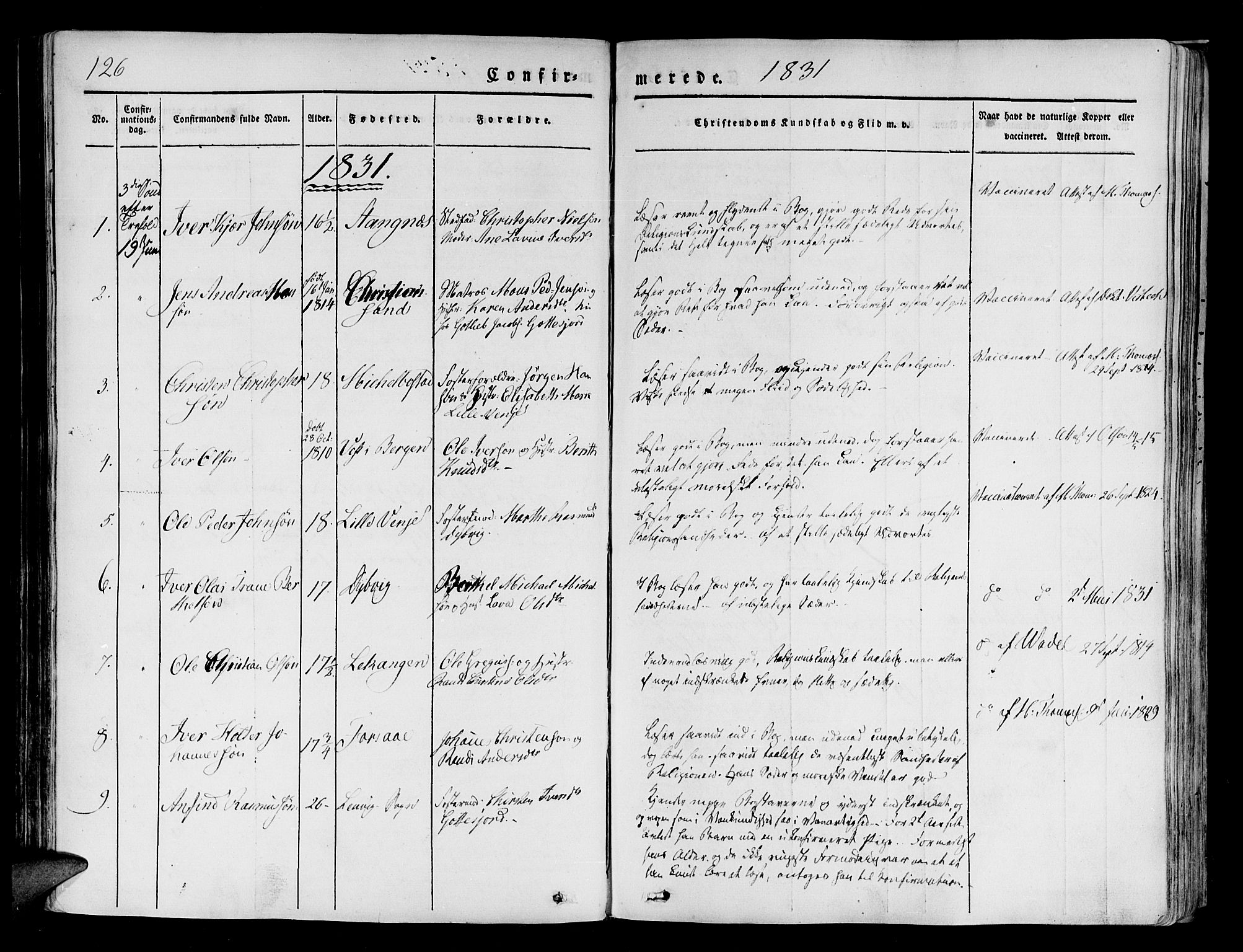 Tranøy sokneprestkontor, SATØ/S-1313/I/Ia/Iaa/L0005kirke: Parish register (official) no. 5, 1829-1844, p. 126