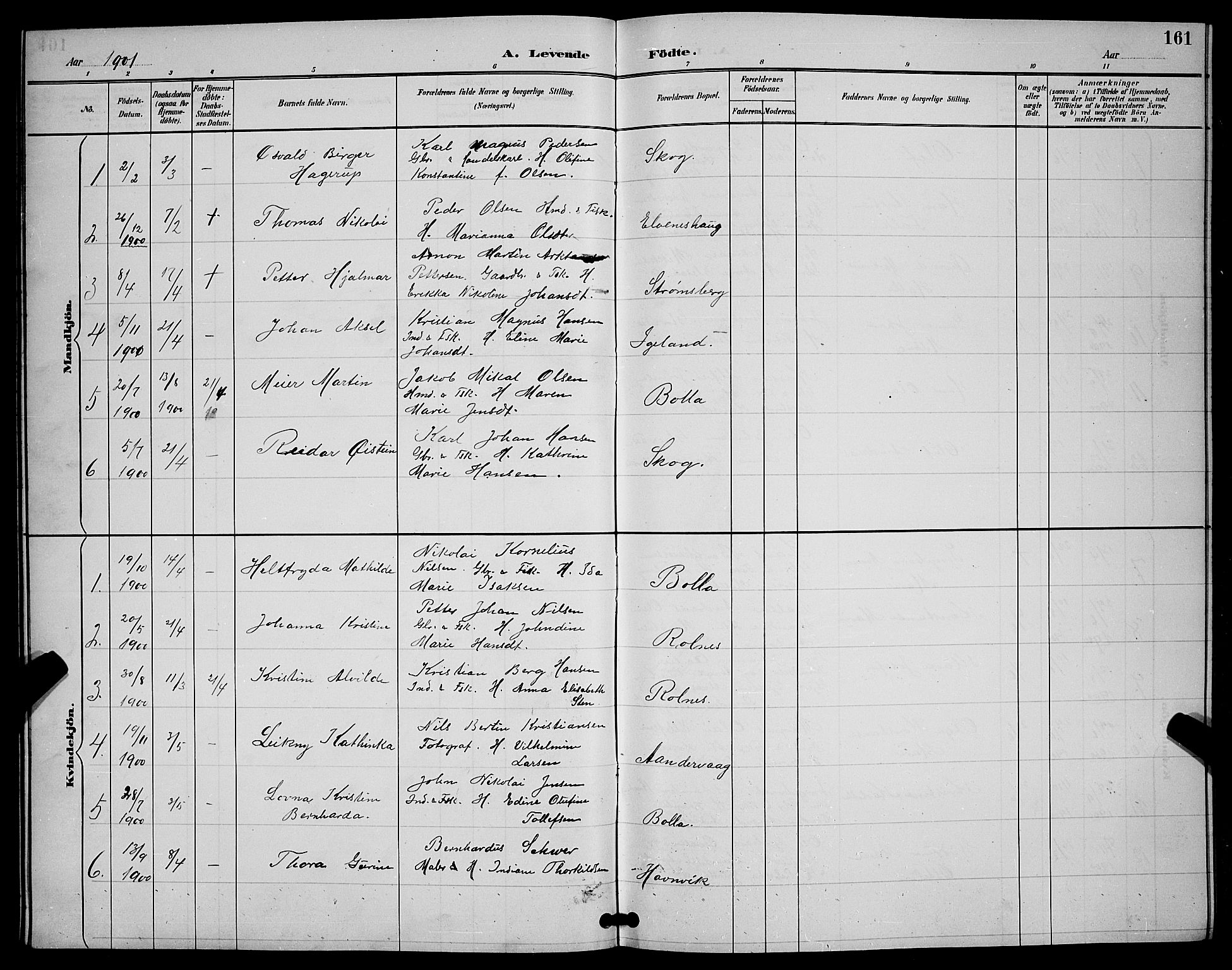 Ibestad sokneprestembete, SATØ/S-0077/H/Ha/Hab/L0008klokker: Parish register (copy) no. 8, 1890-1903, p. 161
