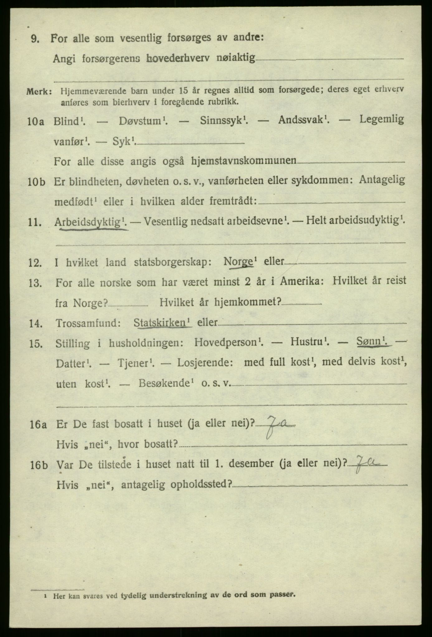 SAB, 1920 census for Førde, 1920, p. 2489