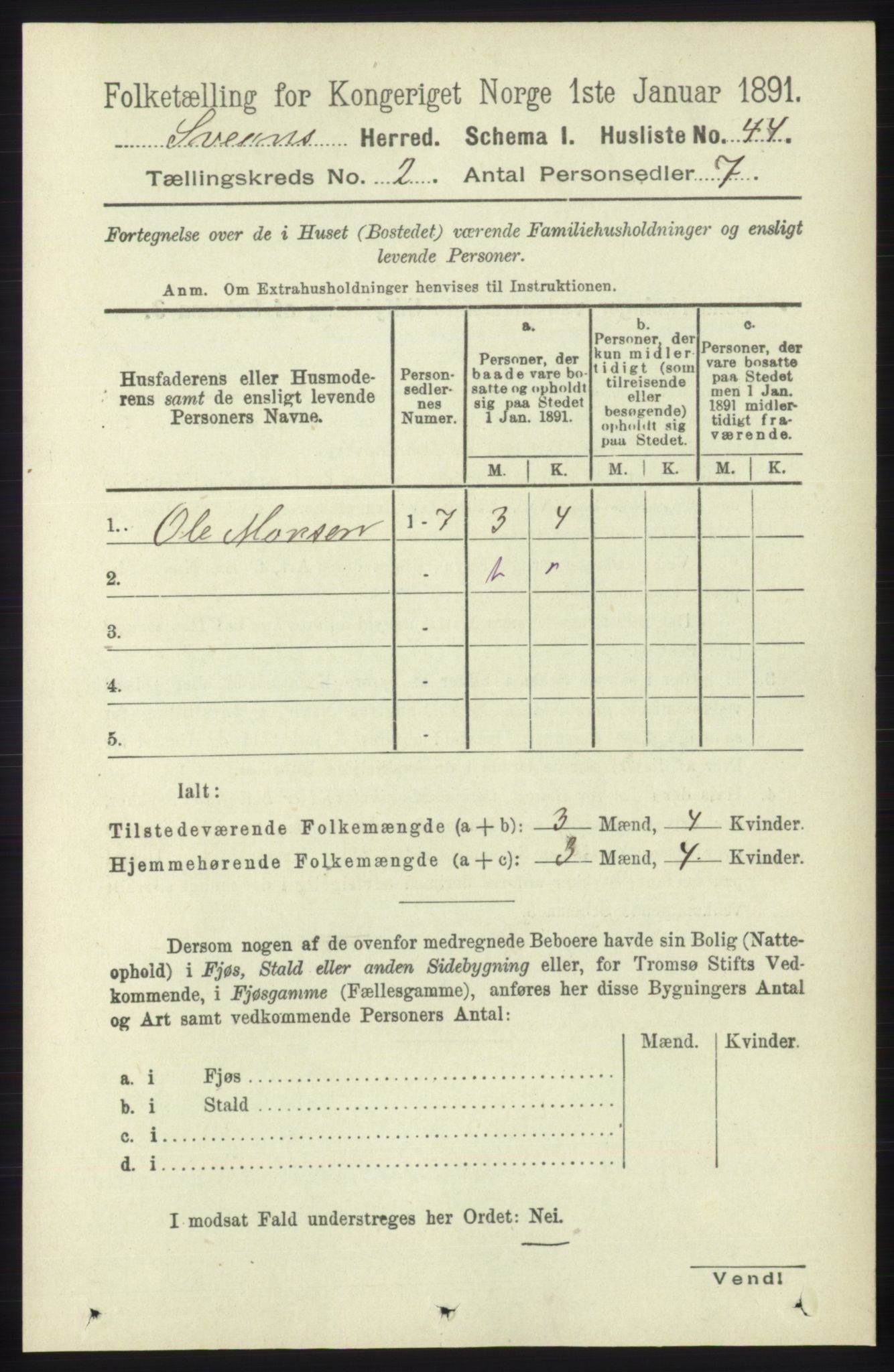 RA, 1891 census for 1216 Sveio, 1891, p. 508