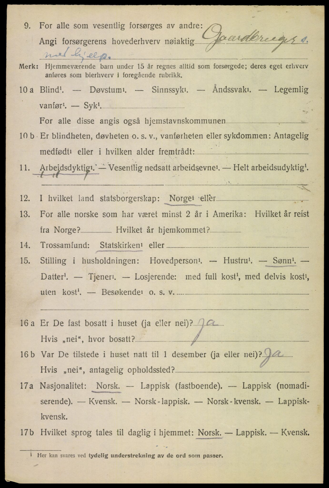 SAT, 1920 census for Ankenes, 1920, p. 1352