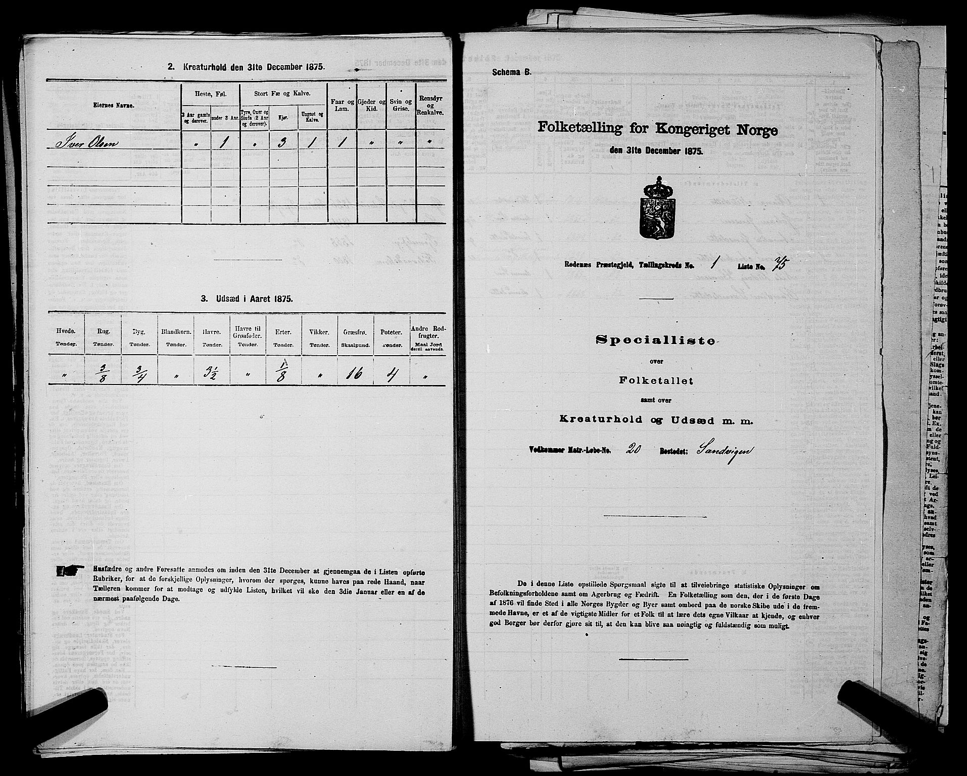 RA, 1875 census for 0120P Rødenes, 1875, p. 183