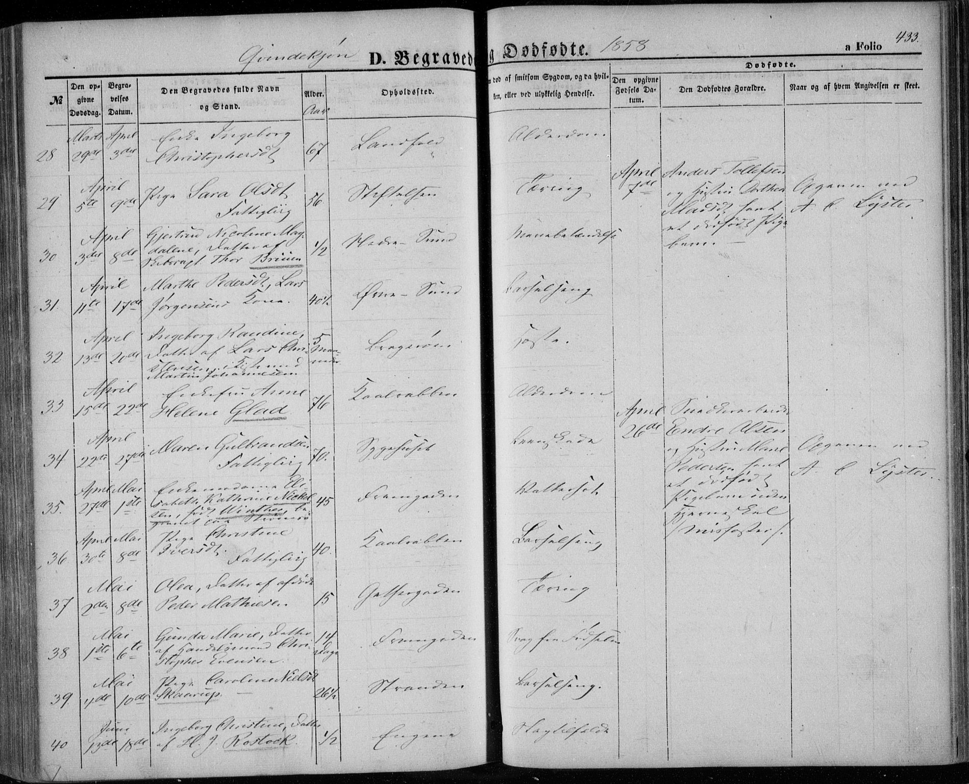 Bragernes kirkebøker, AV/SAKO-A-6/F/Fb/L0002: Parish register (official) no. II 2, 1848-1859, p. 433