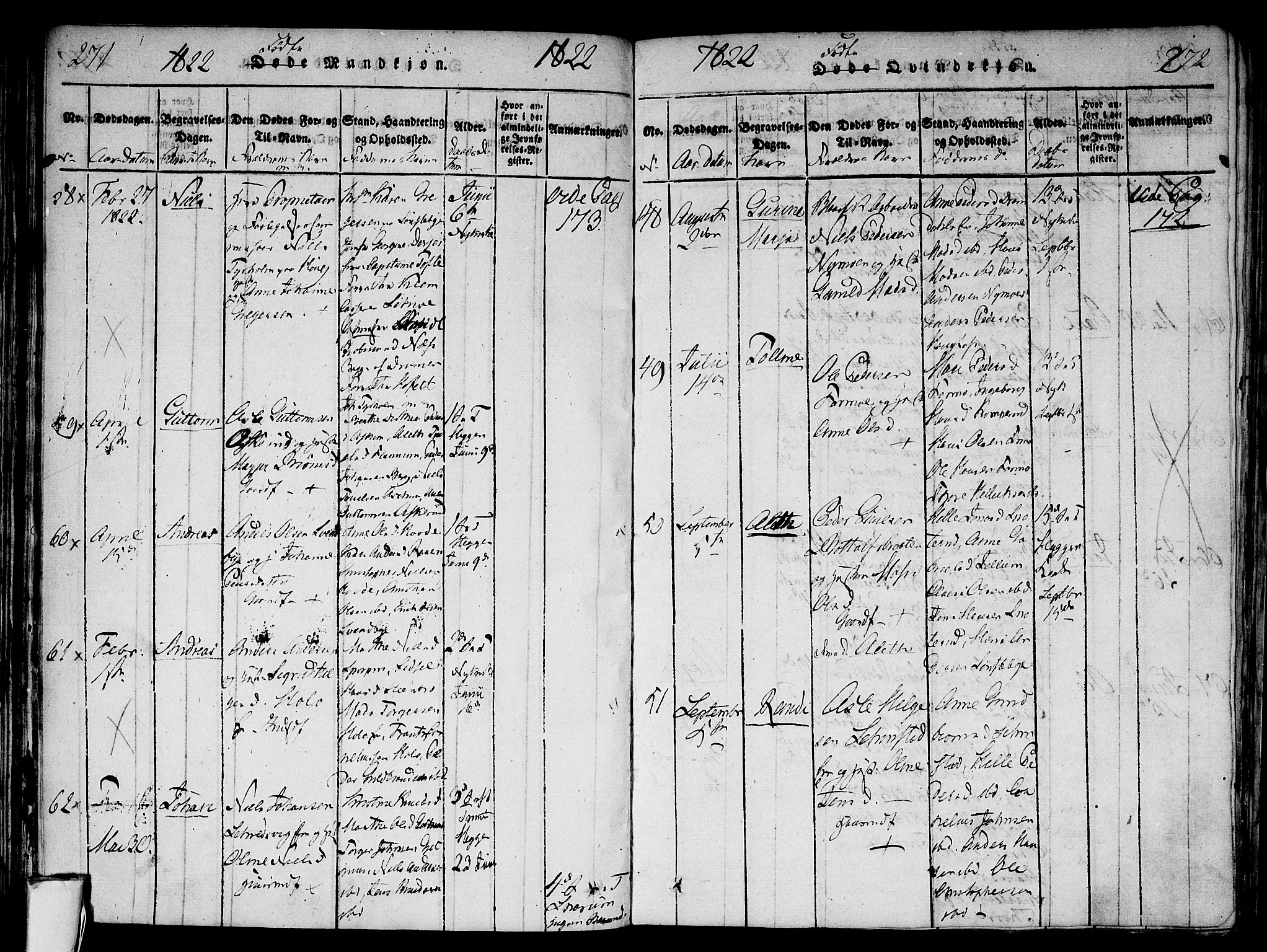 Modum kirkebøker, SAKO/A-234/F/Fa/L0004: Parish register (official) no. 4, 1818-1824, p. 271-272