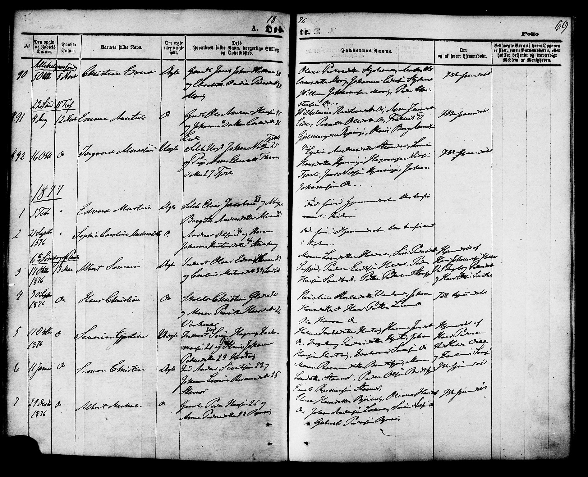 Ministerialprotokoller, klokkerbøker og fødselsregistre - Nordland, SAT/A-1459/853/L0771: Parish register (official) no. 853A10, 1870-1881, p. 69