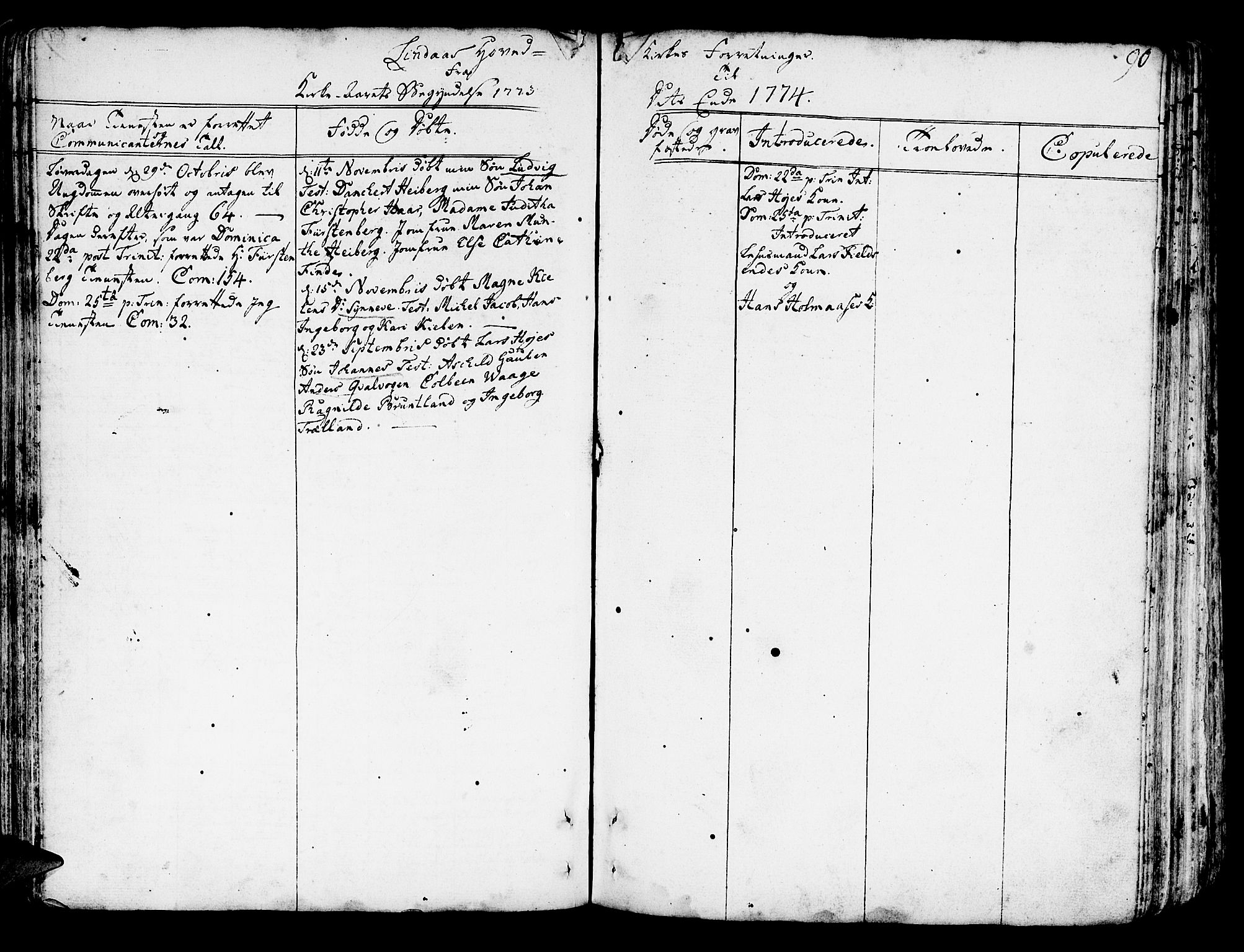 Lindås Sokneprestembete, AV/SAB-A-76701/H/Haa/Haaa/L0004: Parish register (official) no. A 4, 1764-1791, p. 90