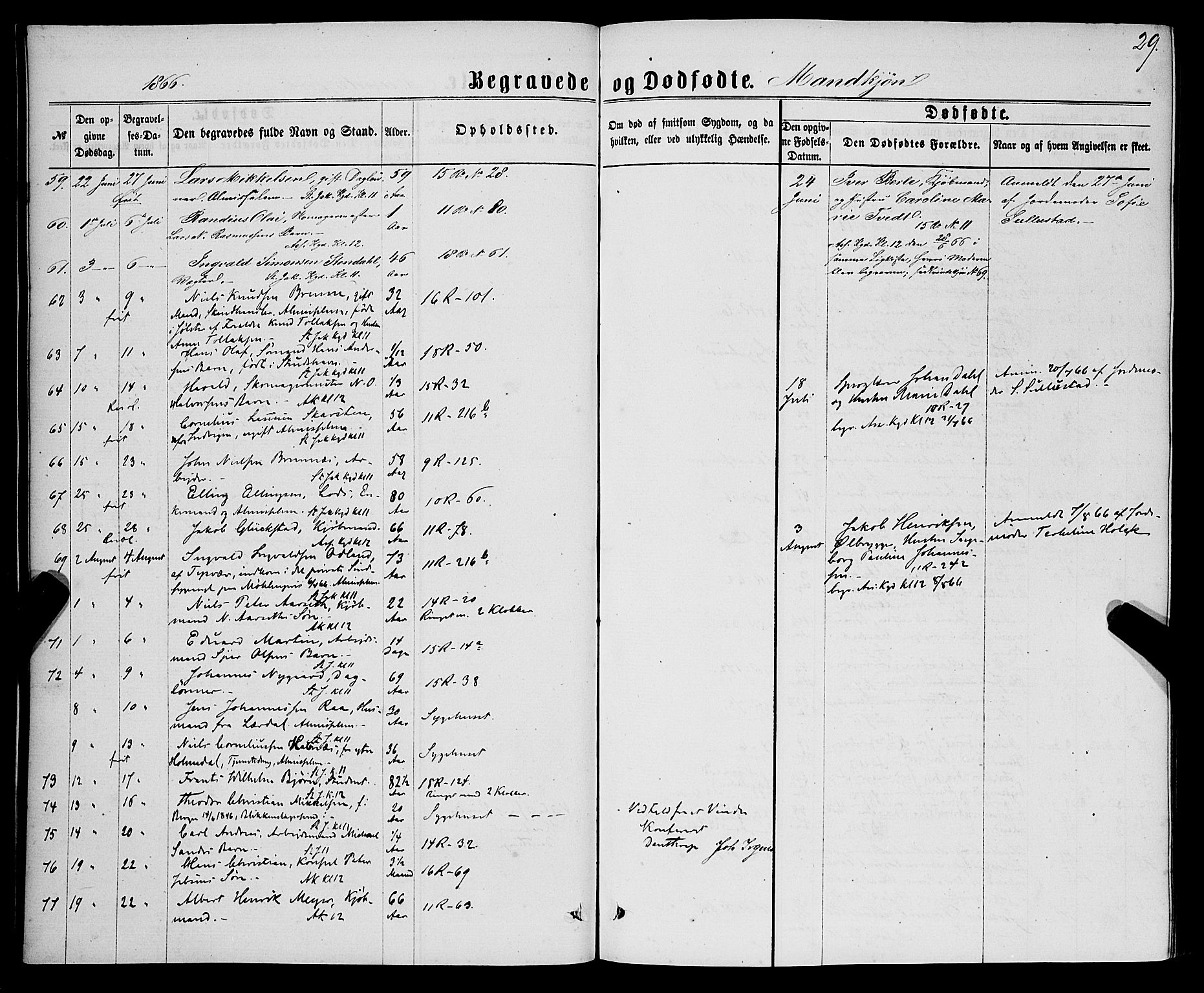 Domkirken sokneprestembete, SAB/A-74801/H/Haa/L0042: Parish register (official) no. E 3, 1863-1876, p. 29