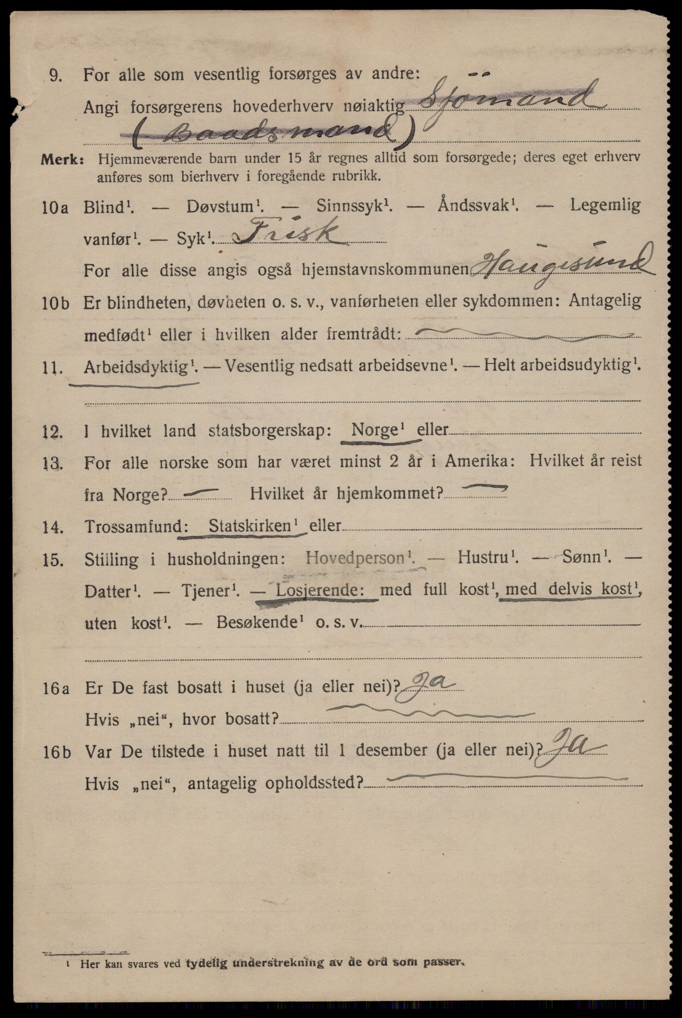 SAST, 1920 census for Haugesund, 1920, p. 32174