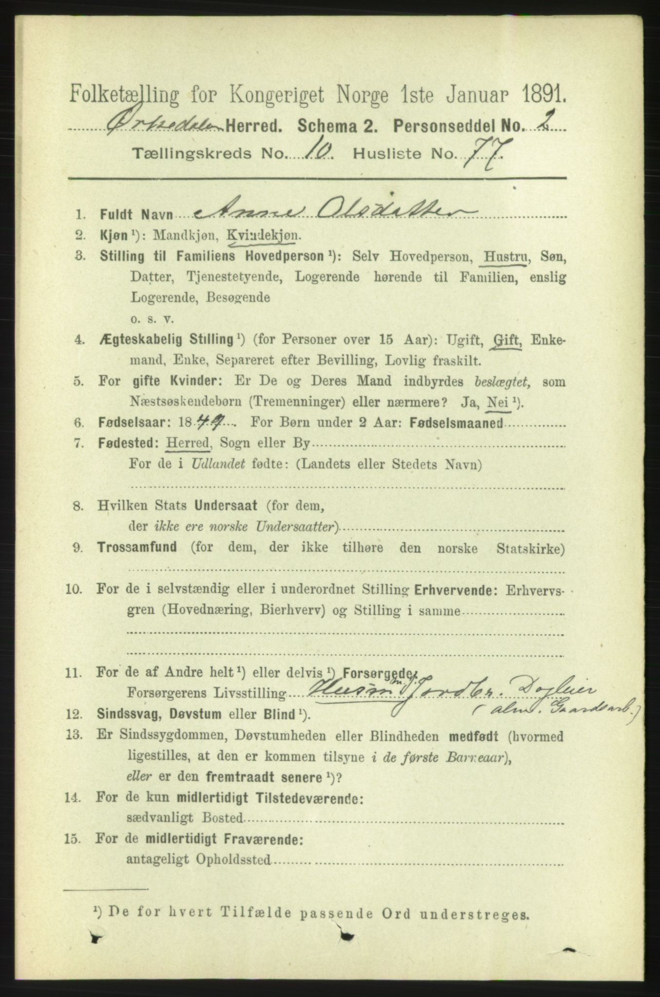 RA, 1891 census for 1638 Orkdal, 1891, p. 5074