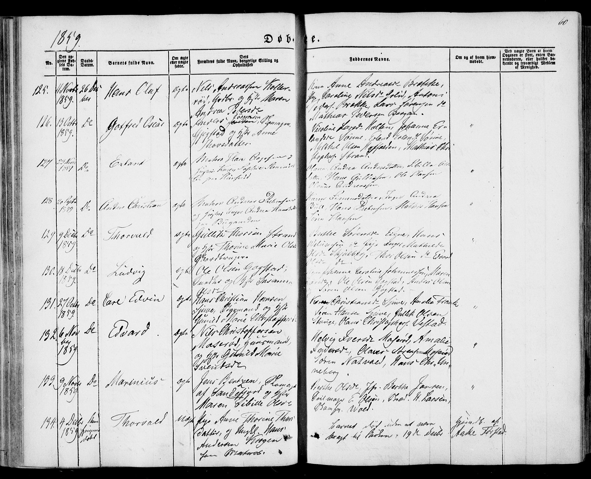 Sandar kirkebøker, AV/SAKO-A-243/F/Fa/L0007: Parish register (official) no. 7, 1855-1861, p. 60