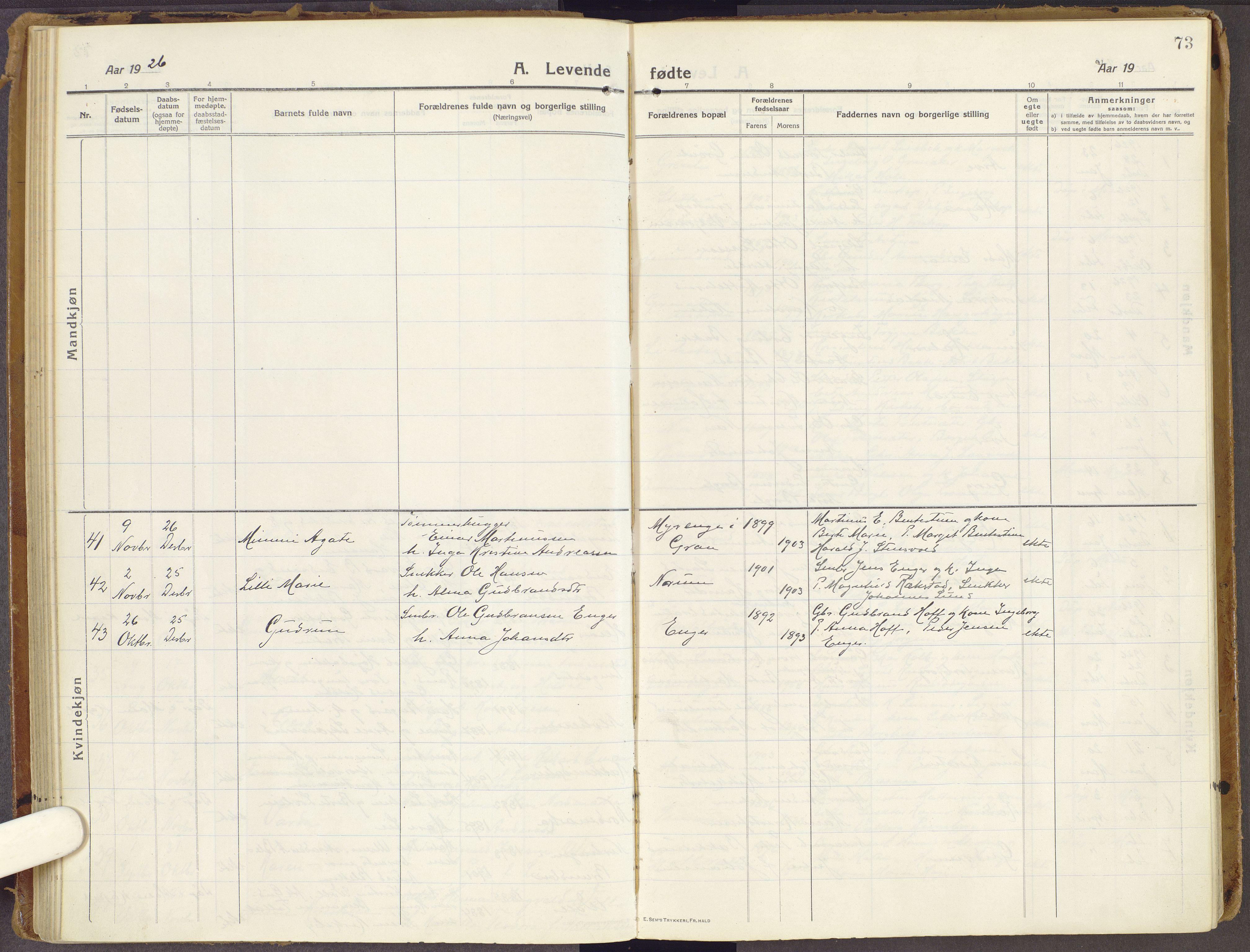 Brandbu prestekontor, AV/SAH-PREST-114/H/Ha/Haa/L0003: Parish register (official) no. 3, 1914-1928, p. 73