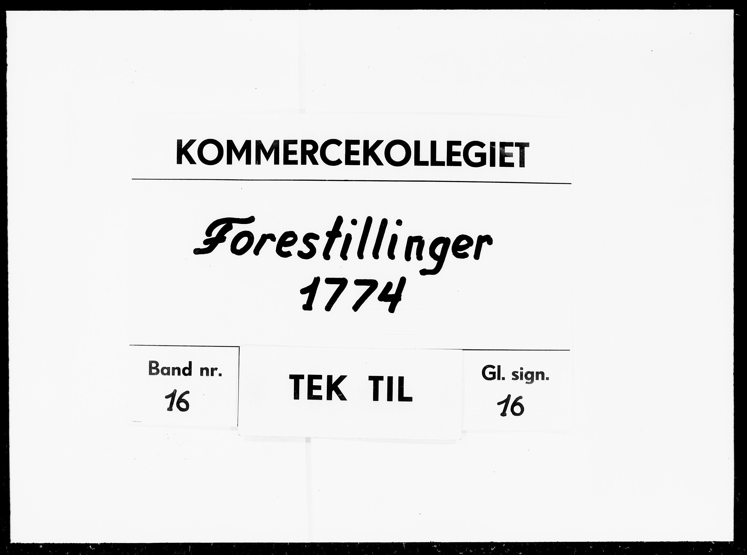 Kommercekollegiet, Danske Sekretariat, DRA/A-0005/-/431: Forestillinger, 1774