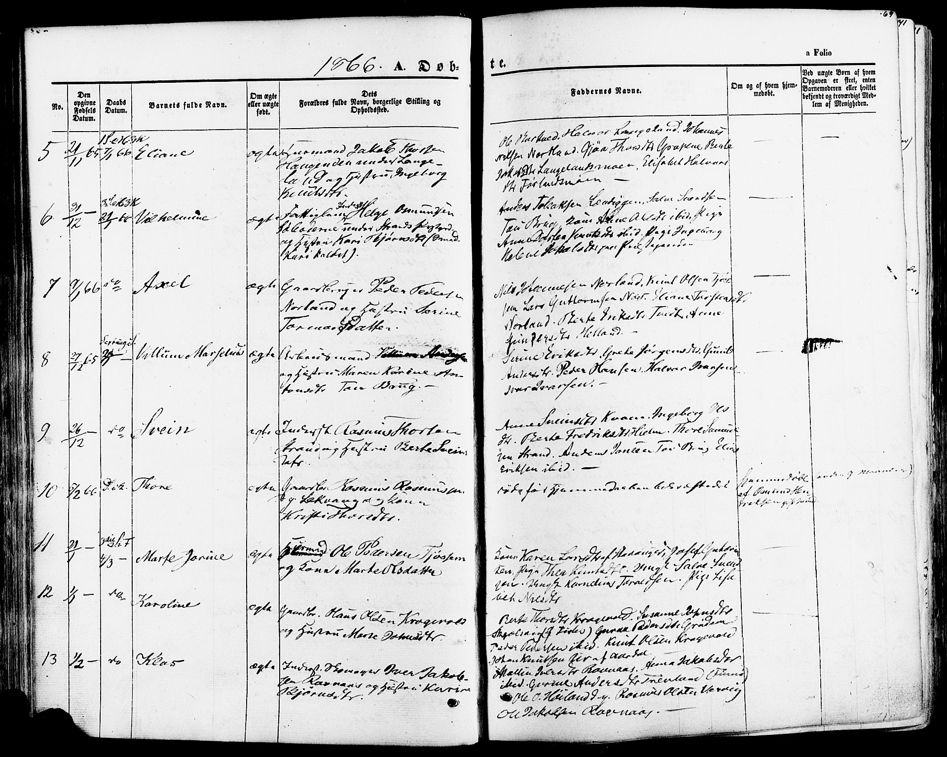 Strand sokneprestkontor, AV/SAST-A-101828/H/Ha/Haa/L0007: Parish register (official) no. A 7, 1855-1881, p. 69