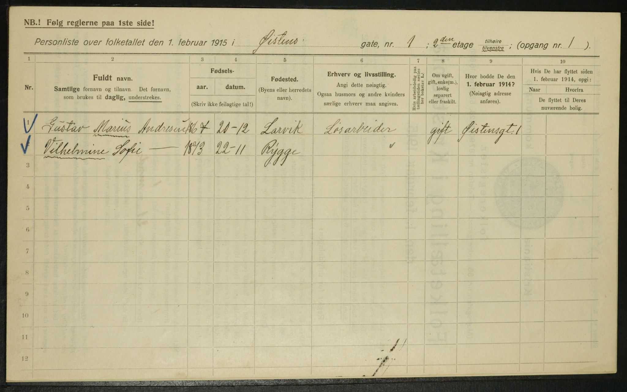 OBA, Municipal Census 1915 for Kristiania, 1915, p. 130842