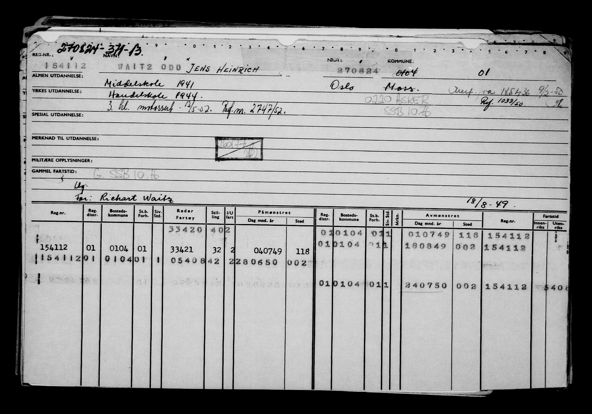 Direktoratet for sjømenn, AV/RA-S-3545/G/Gb/L0235: Hovedkort, 1924, p. 361