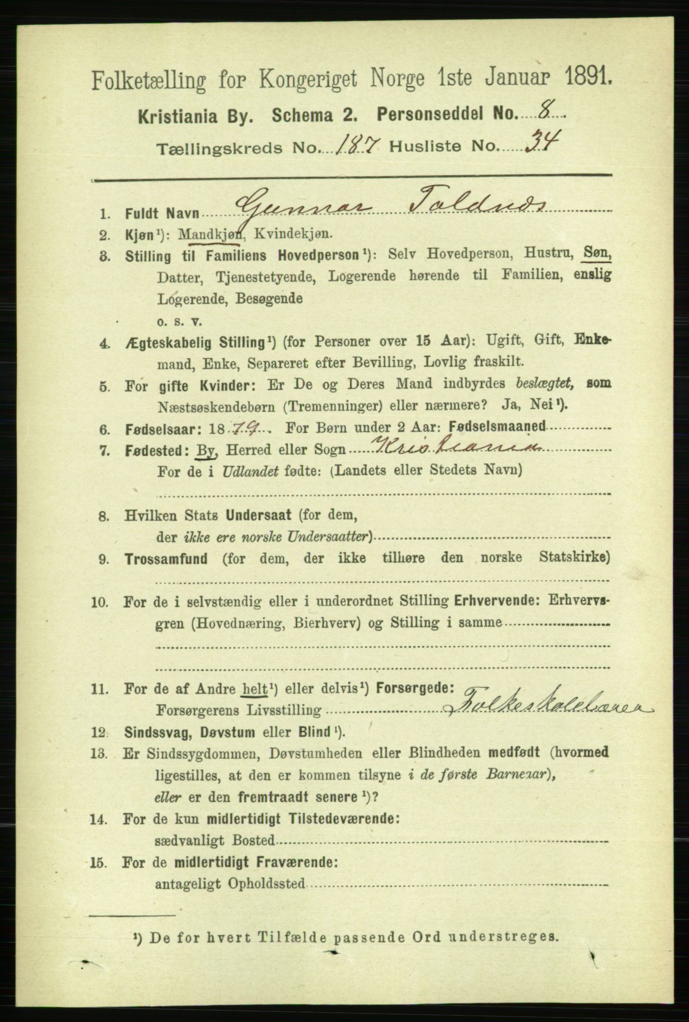 RA, 1891 census for 0301 Kristiania, 1891, p. 112509