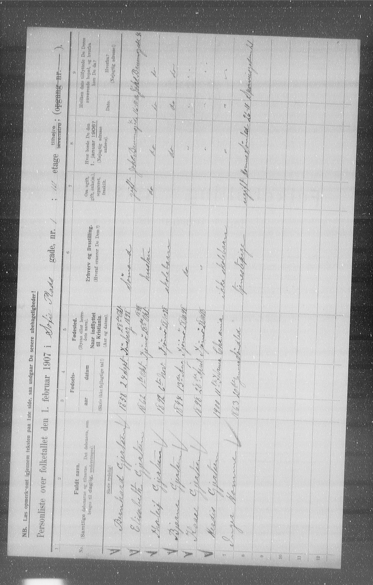 OBA, Municipal Census 1907 for Kristiania, 1907, p. 50751